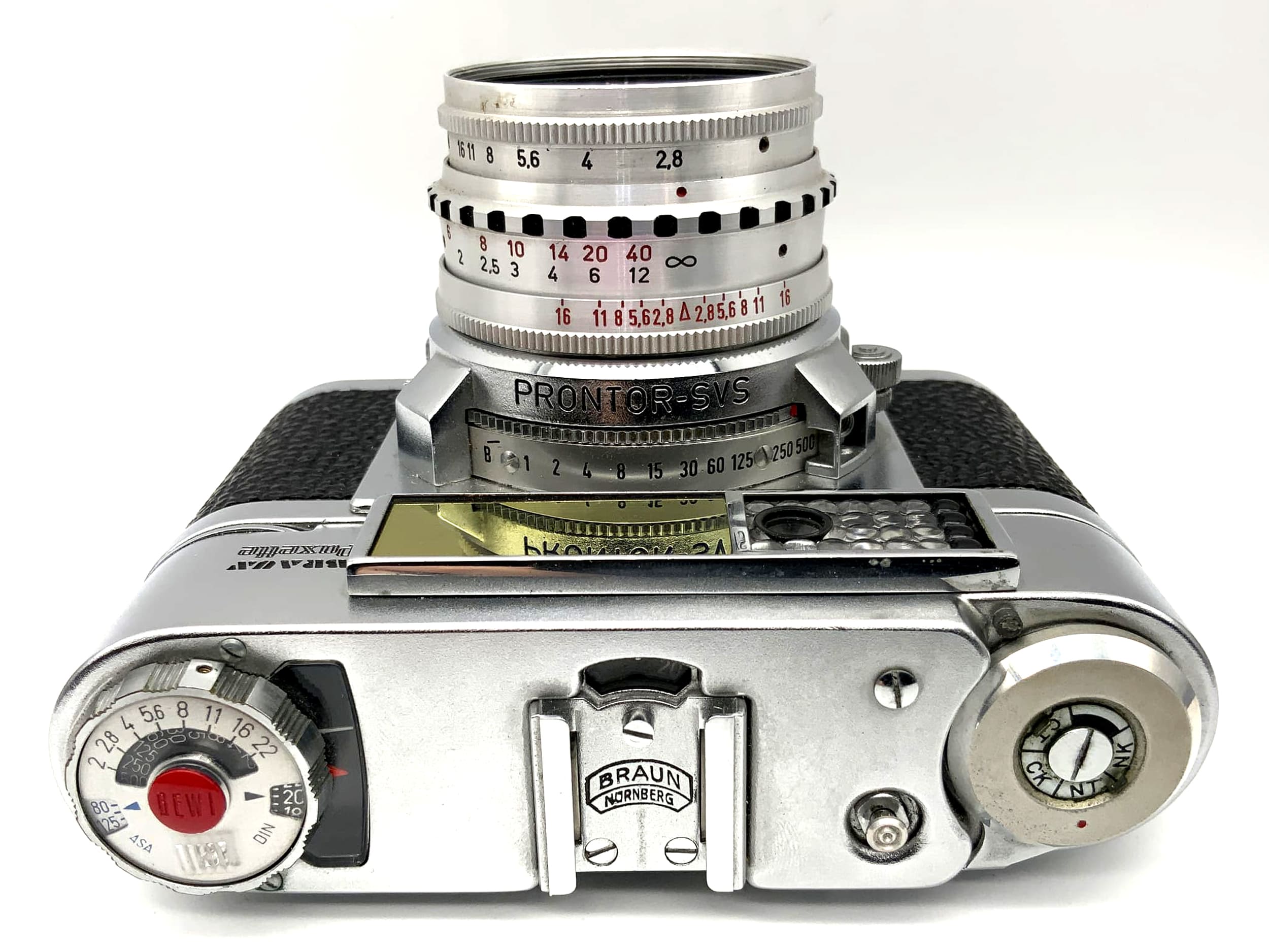 Braun Paxette Super II BL mit Staeble Color Ultralit 1:2.8/50 Prontor SVS