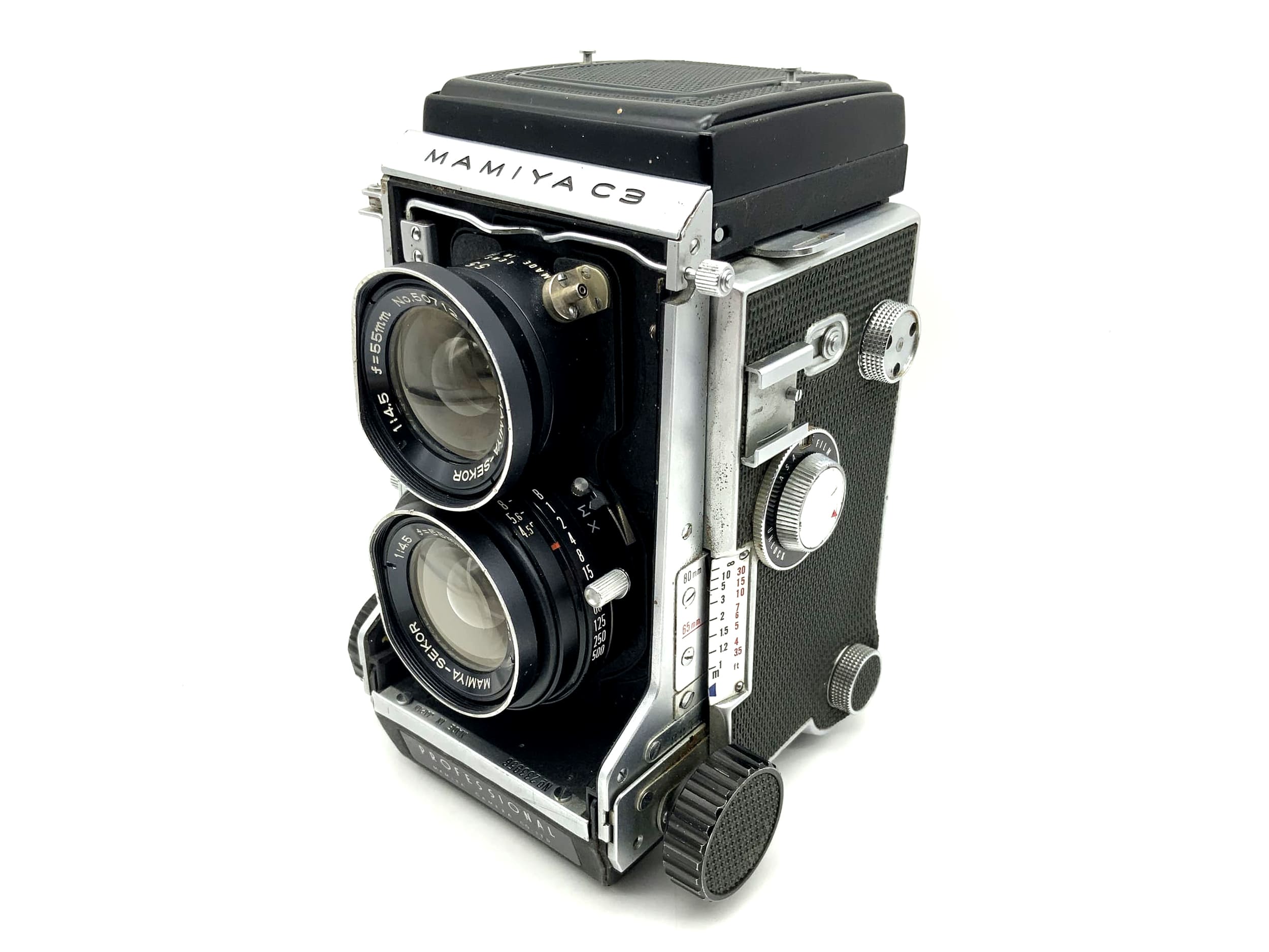 Mamiya C3 professional TLR mit Mamiya Sekor 4.5/55mm 6x6 Gehäuse Fallschaden