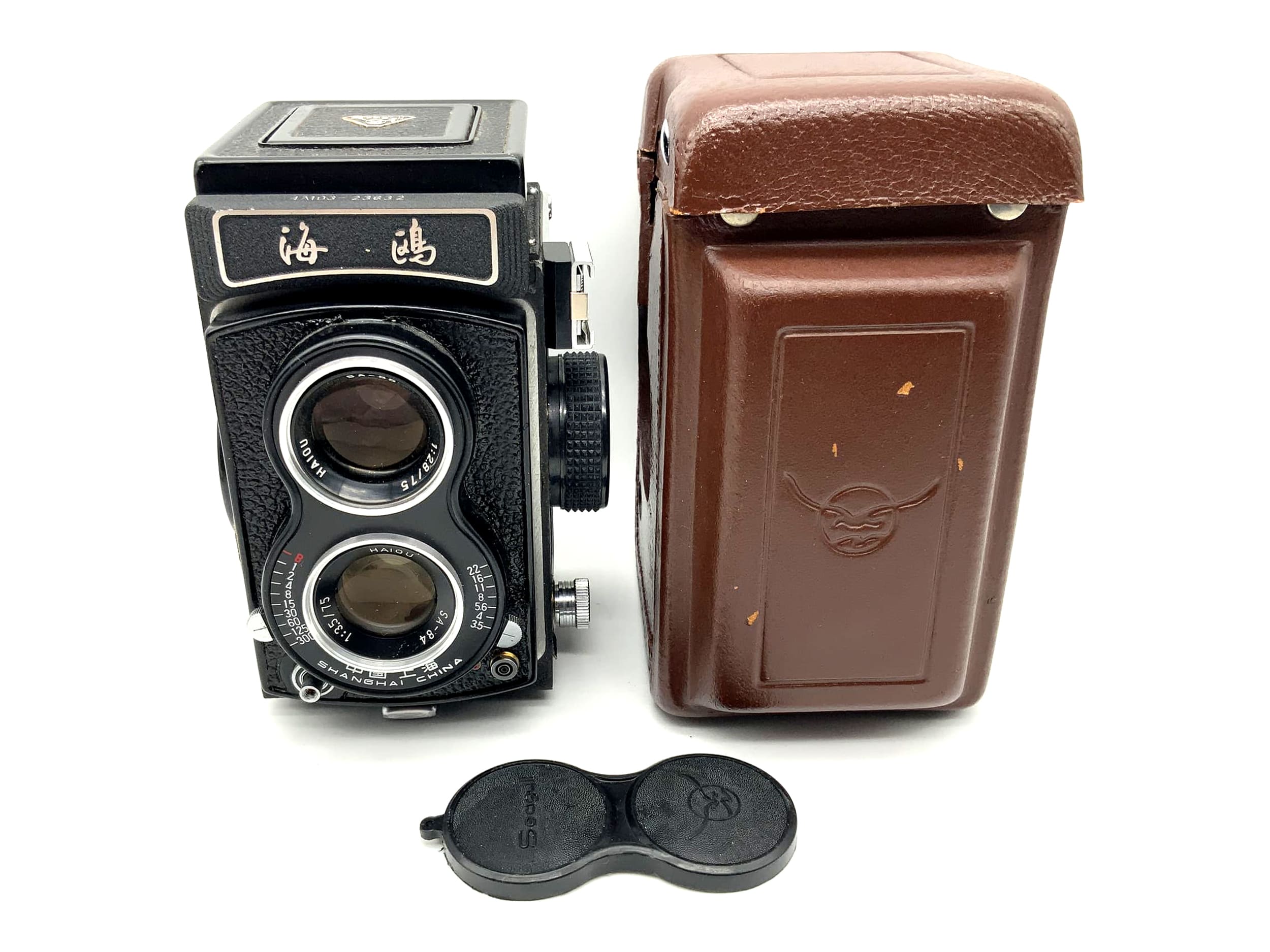 Seagull 4A-103 TLR mit Haiou SA-84 1:3.5/75 Mittelformat 6x6 mit Tasche