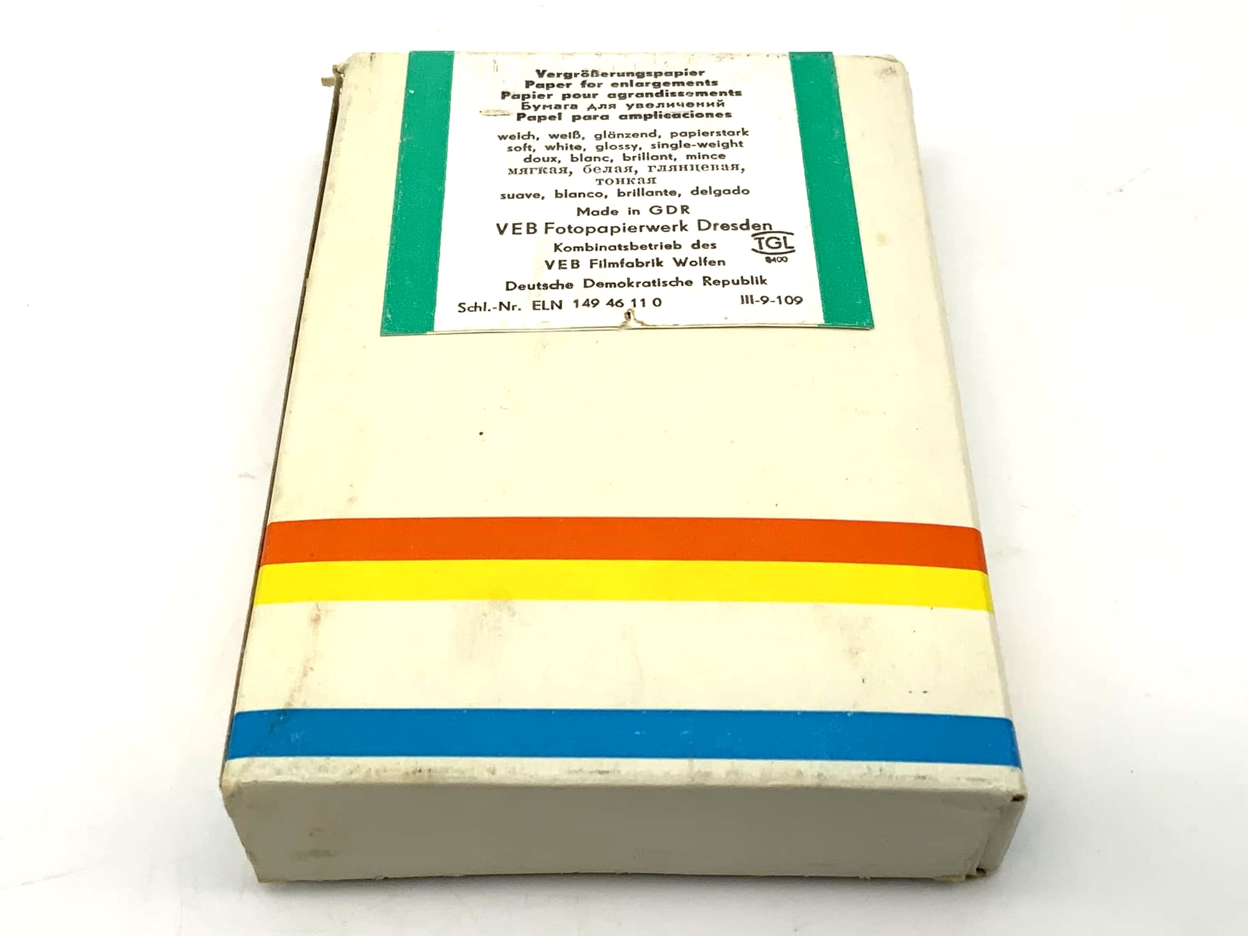 ORWO photo paper BW1, 100 sheets, 7.4 x 10.5 cm, new, universal BW1 enlarging paper