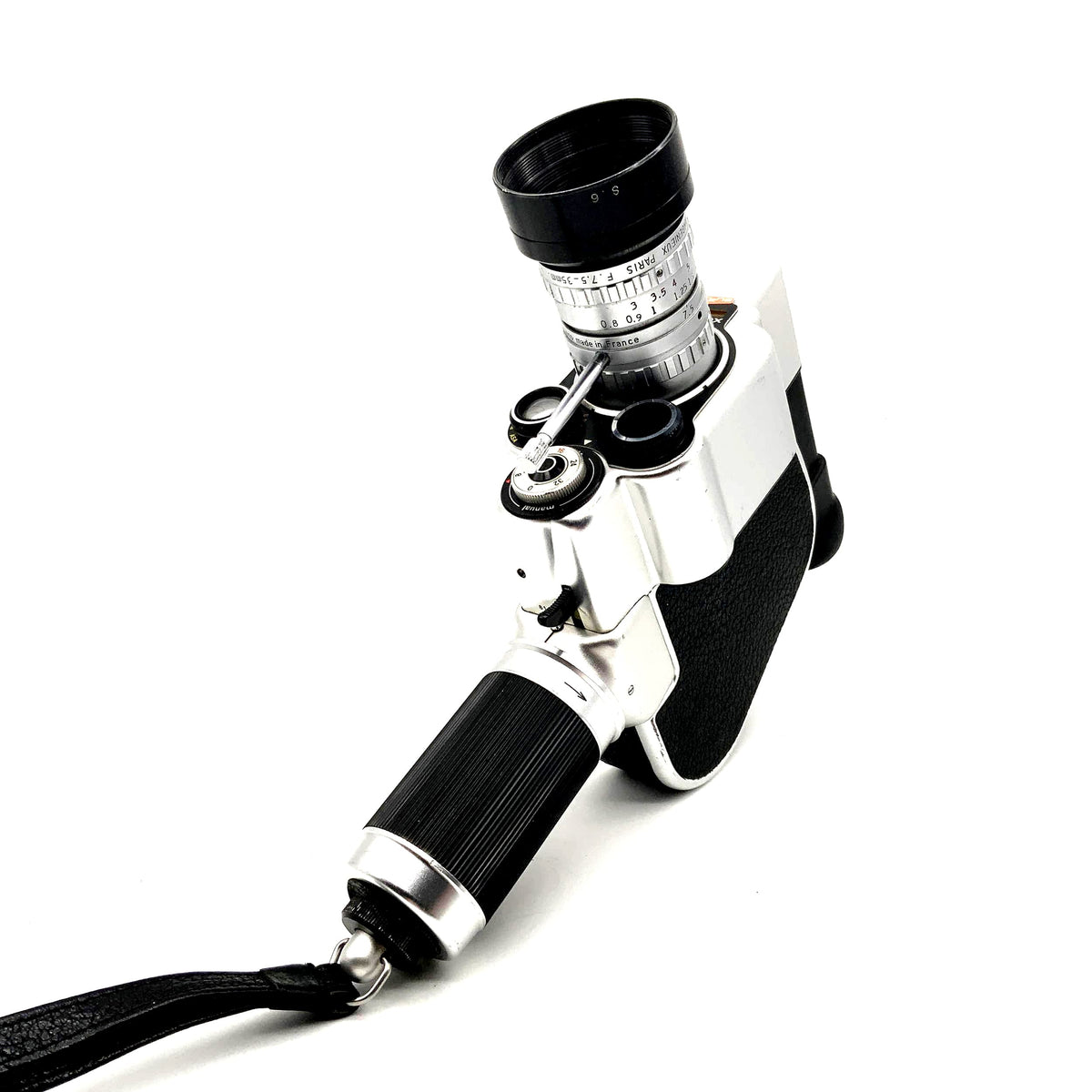 Caméra argentique Carena Zoomex avec double objectif 8 mm Angenieux Type K2 1.8//7.5-35mm