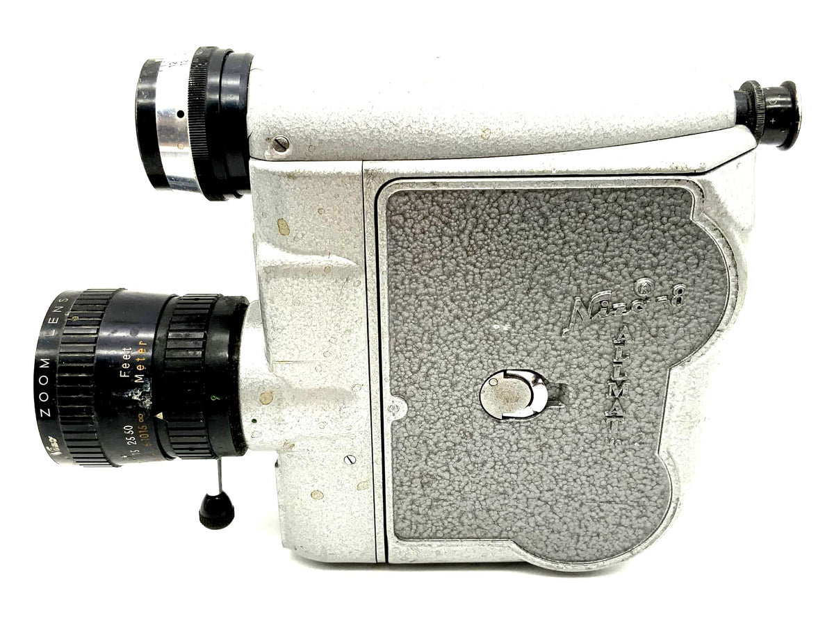 Caméra argentique Braun Nizo-8 Allmat Mod.2, objectif zoom Nizo 1:1.8 f=9-28, caméra Super 8