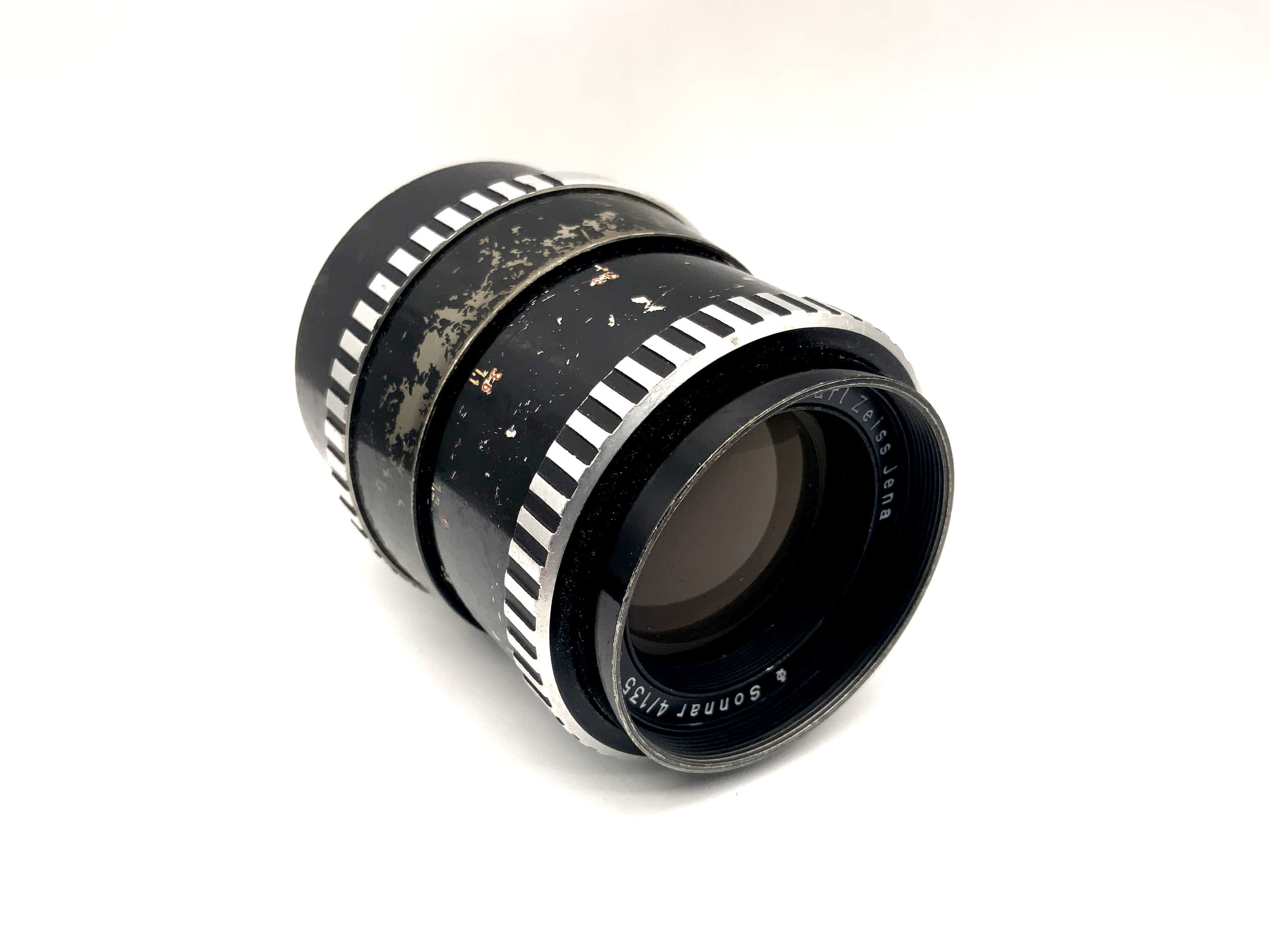 Carl Zeiss 135mm 1:4 Objektiv Sonnar Zebra Kamera Camera Lens (Exa)