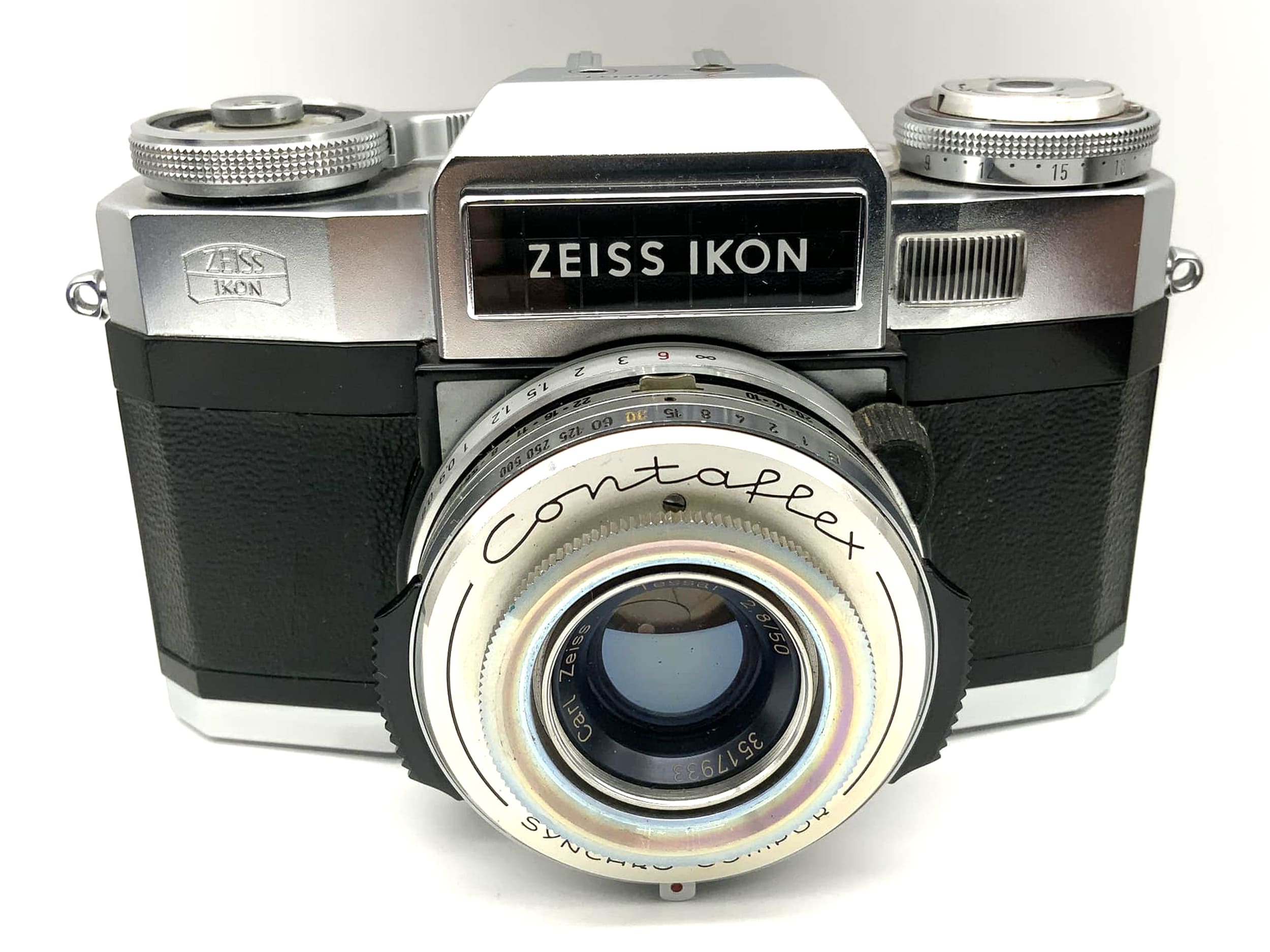 Zeiss Ikon Contaflex B 35mm SLR analog mit Tessar 2.8/50 Synchro Compur Body