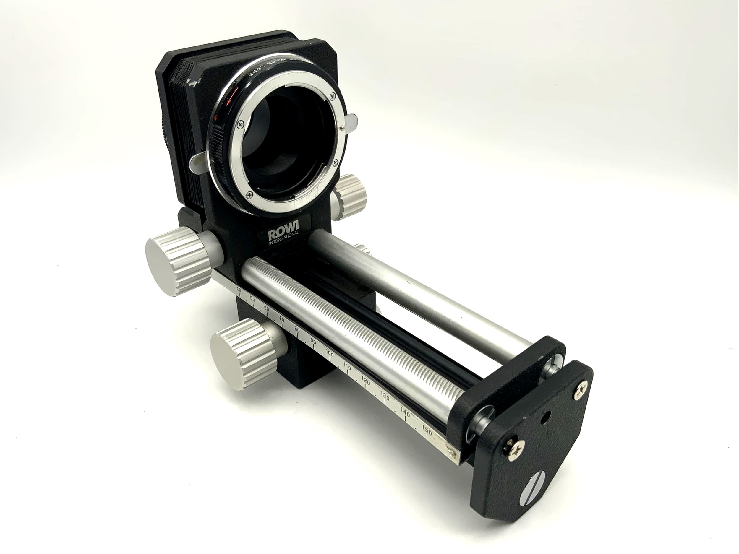 Rowi Balgengerät schwarz 160mm Bellows mit Einstellschlitten (Nikon F)