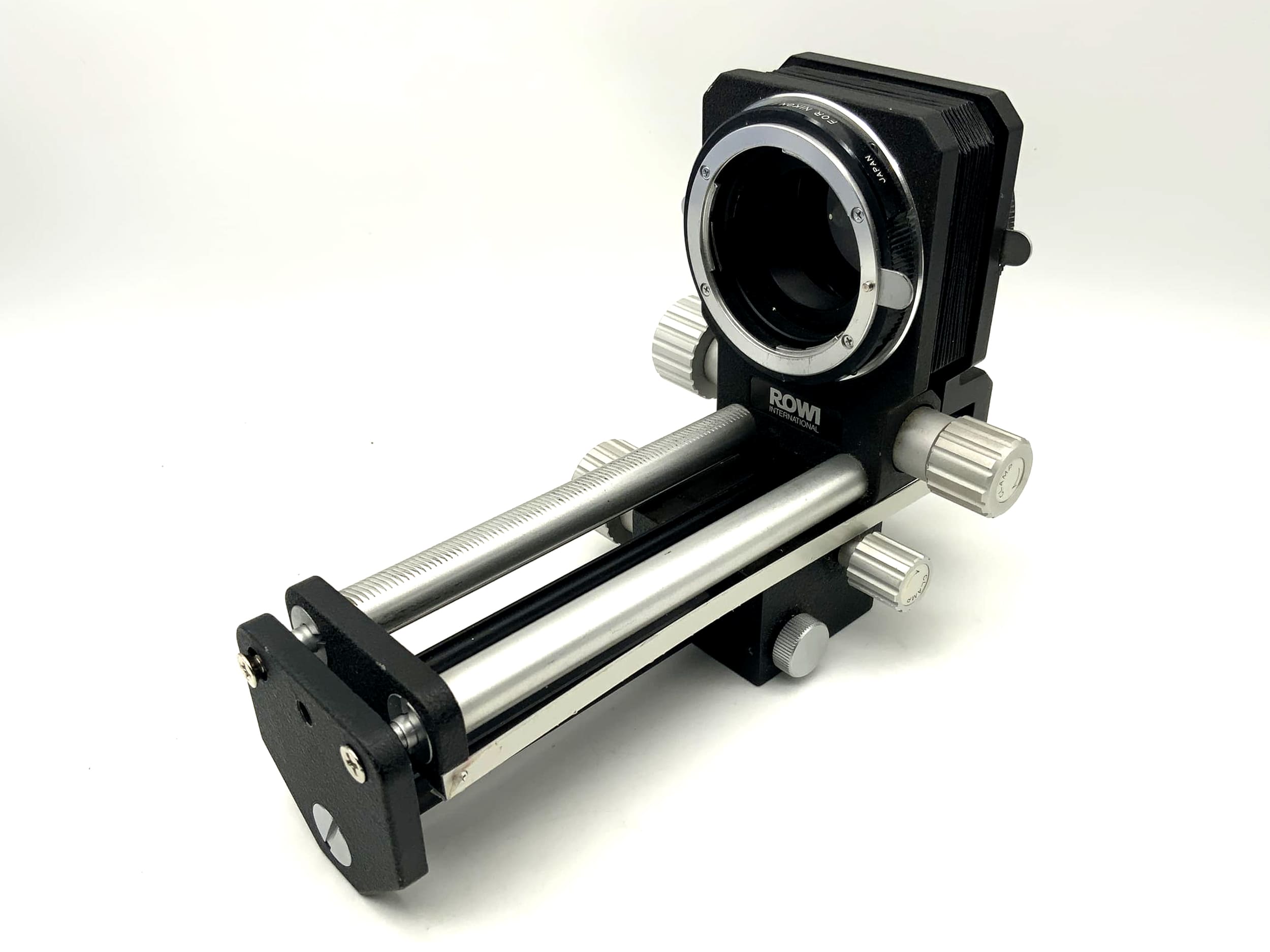 Rowi Balgengerät schwarz 160mm Bellows mit Einstellschlitten (Nikon F)