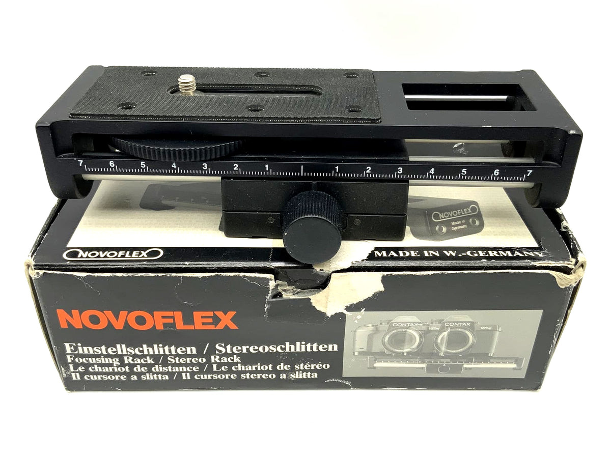 Novoflex Einstellschlitten Castel K focusing Rack Stereoschlitten in OVP