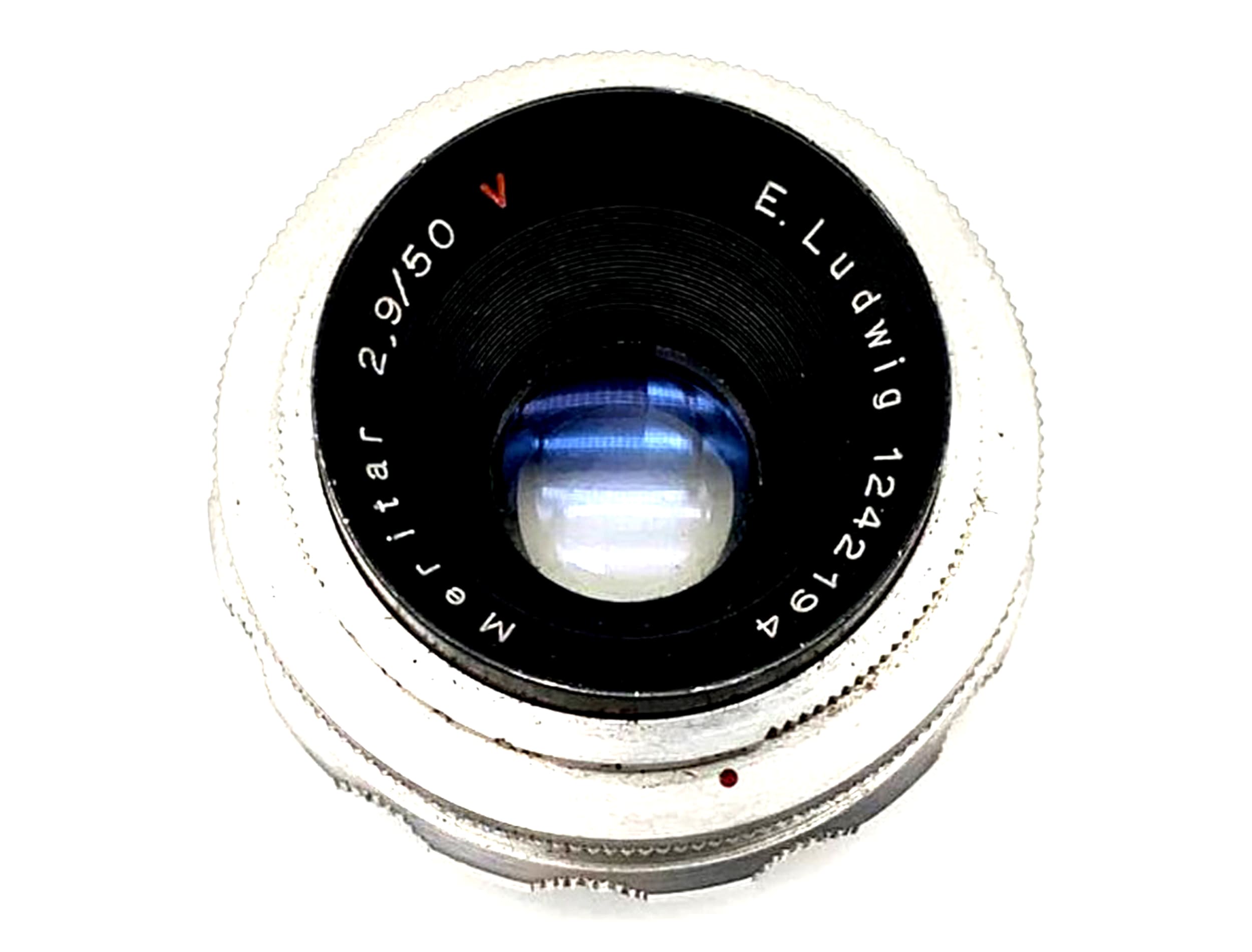 E. Ludwig Meritar f/2.9 50mm Red V Objektiv analog Exa Anschluss