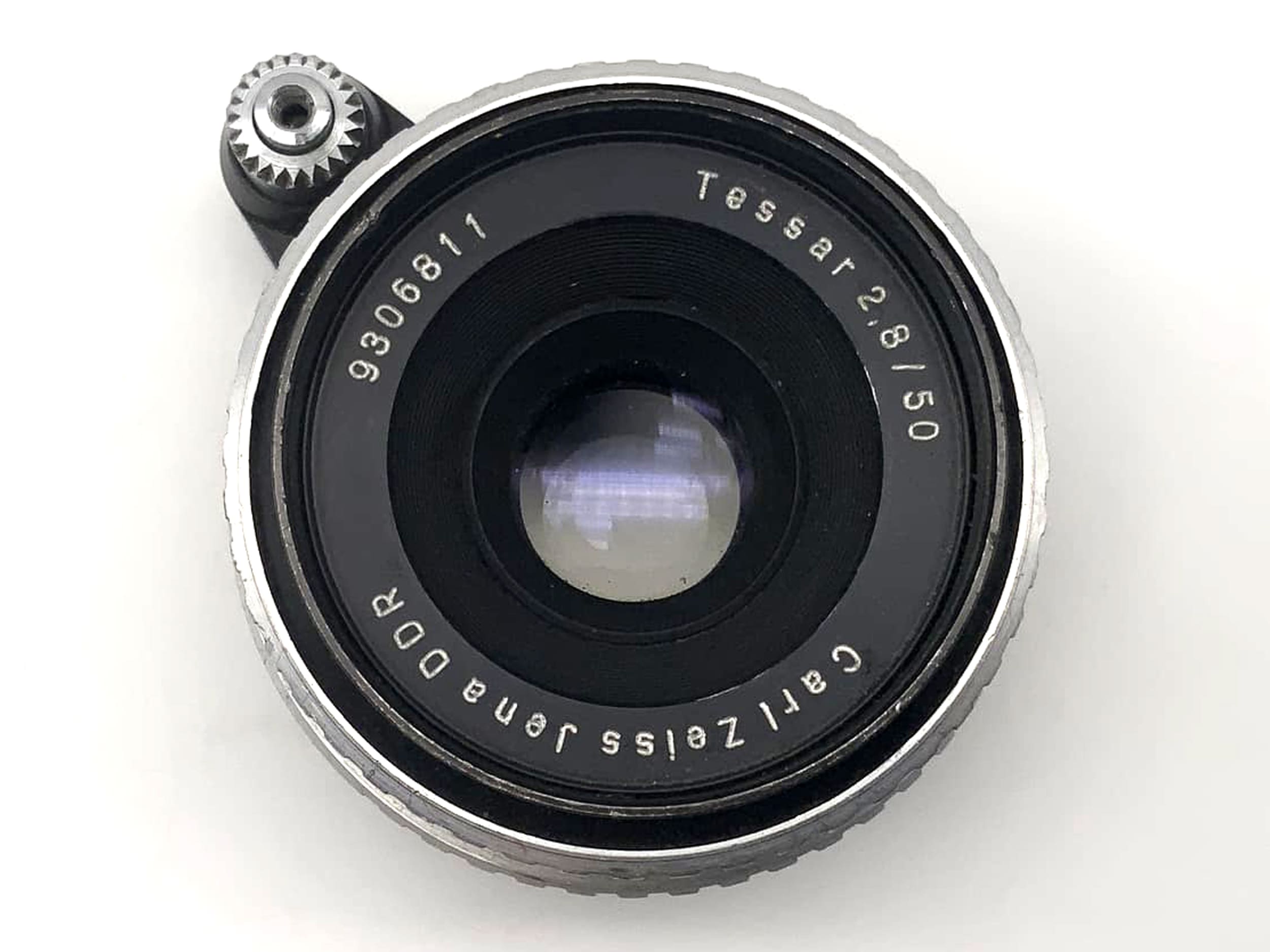 Carl Zeiss Jena Tessar f/2.8 50mm Objektiv analog Exa Anschluss Zebra