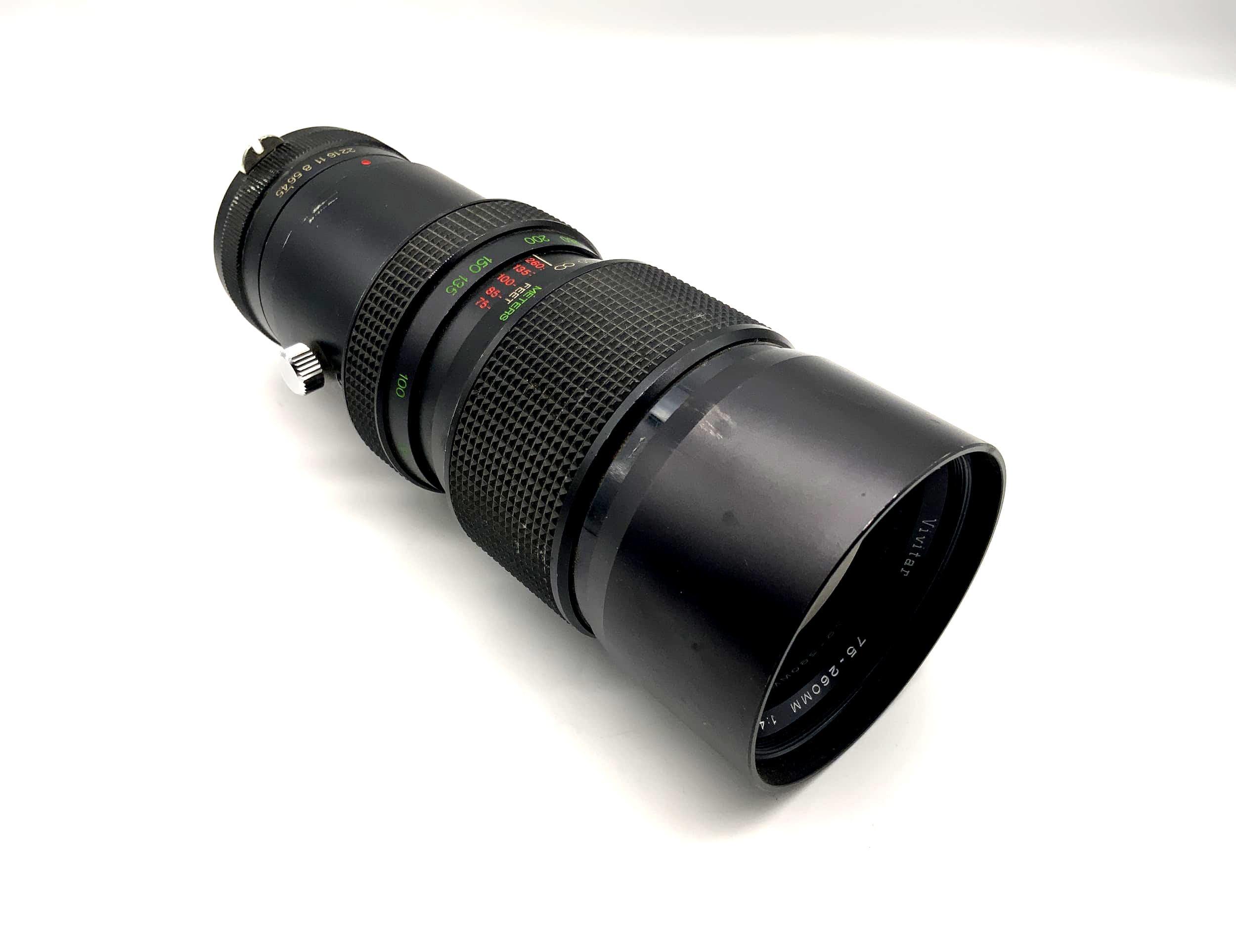 Vivitar 75-260mm 1:4,5 Objektiv Auto Zoom Kamera Camera Lens (Nikon F)