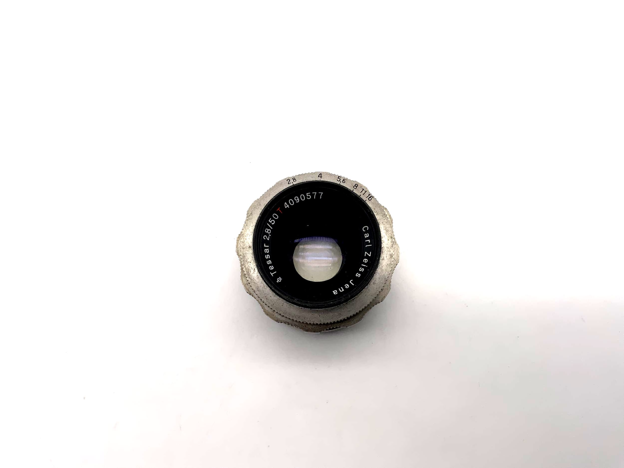 Carl Zeiss 50mm 1:2,8 Objektiv Tessar Red T Kamera Camera Lens (Altix)