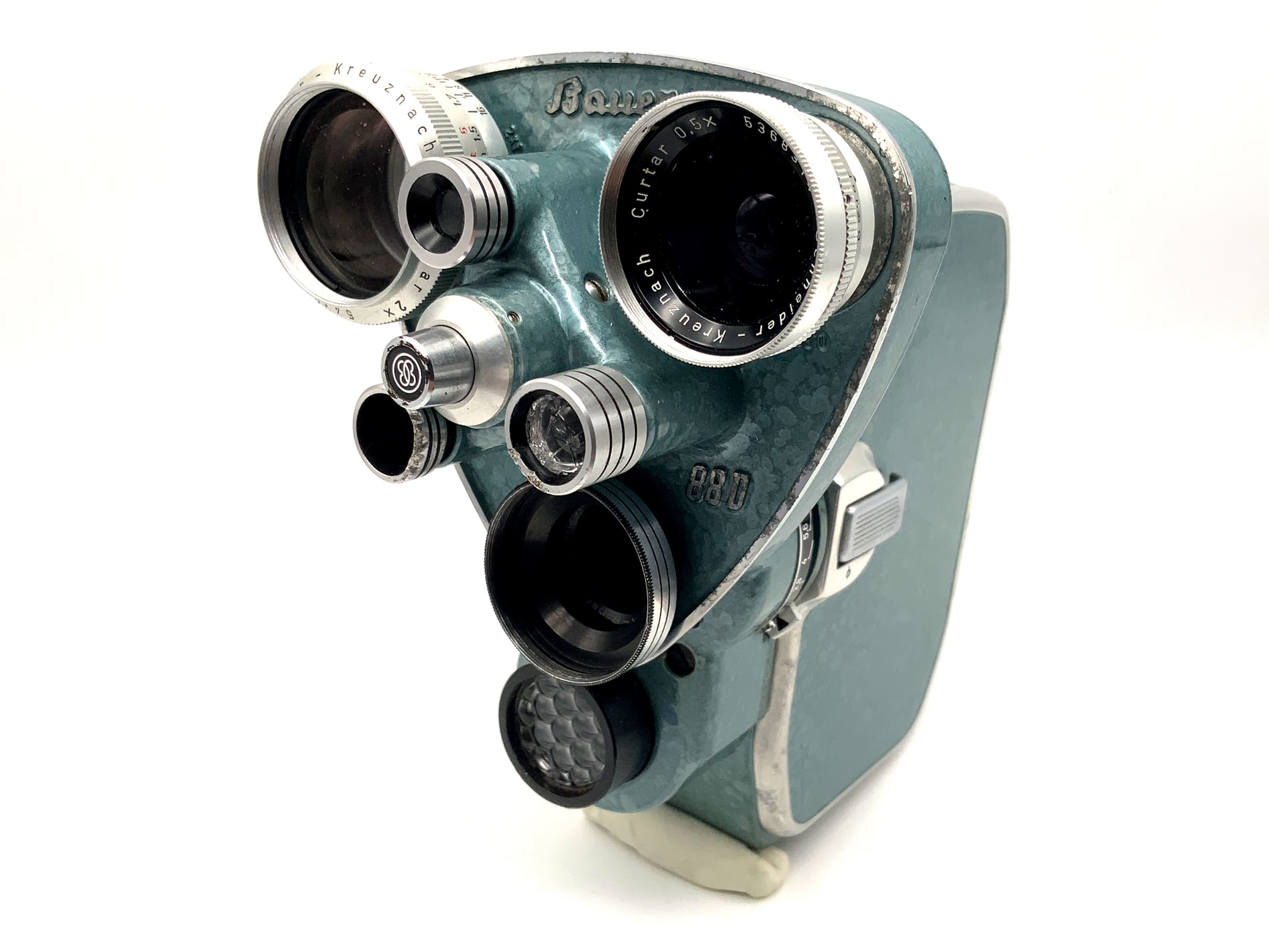 Bauer 88D Filmkamera mit Longar 2x, Curtar 0,5x, Ronar 12,5mm Doppel 8mm