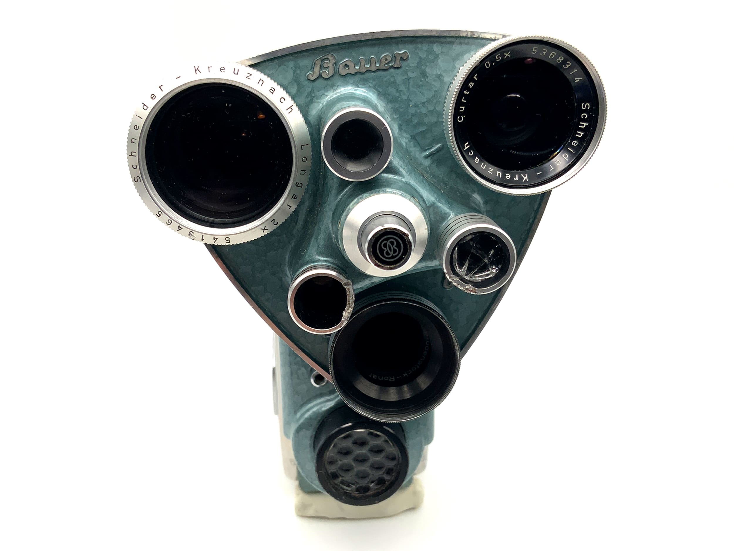 Bauer 88D Filmkamera mit Longar 2x, Curtar 0,5x, Ronar 12,5mm Doppel 8mm