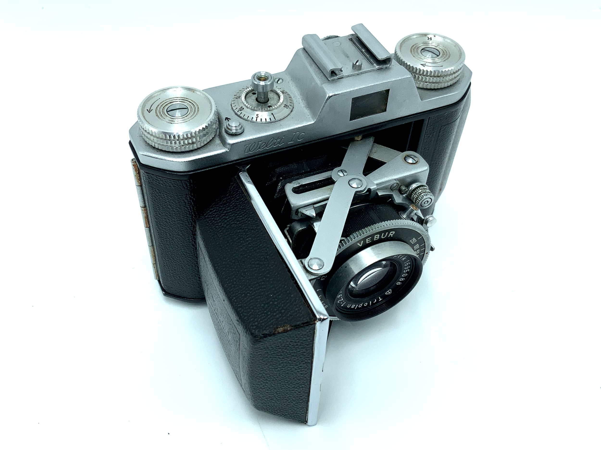 Welta Welti Ic Klappkamera mit Meyer-Optik Trioplan 50mm 1:2.9 red V