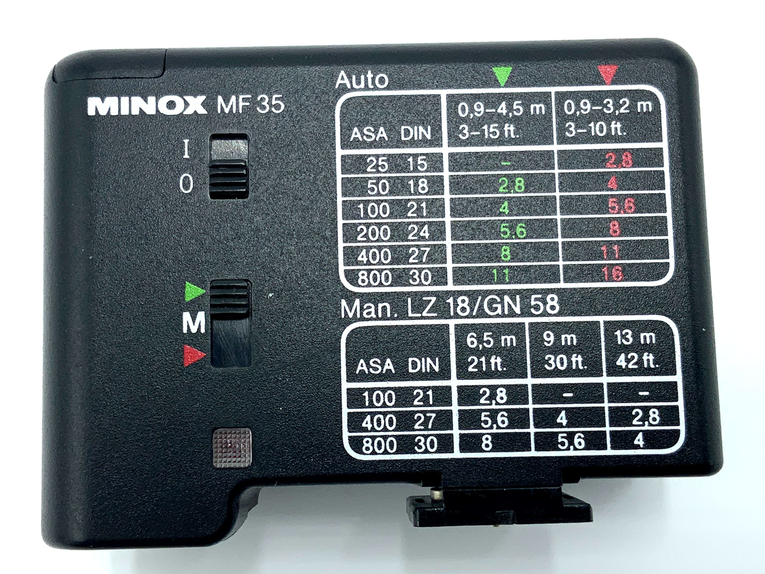 MINOX MF 35 Blitzgerät für Minox 35 Kamera Blitz Aufsteckblitz Flash Licht