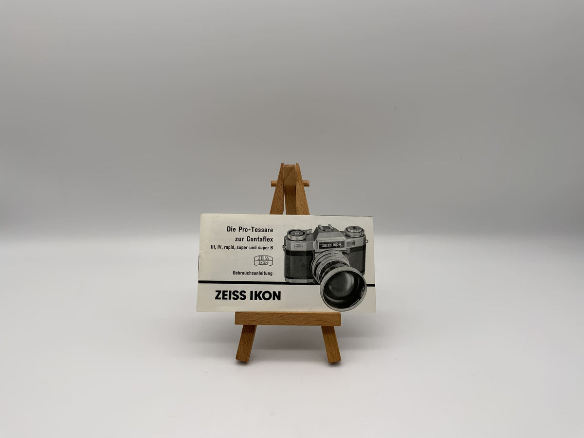 Zeiss Ikon III, rapide. Objectifs Pro-Tessar pour Contaflex. Instructions d'utilisation (allemand).