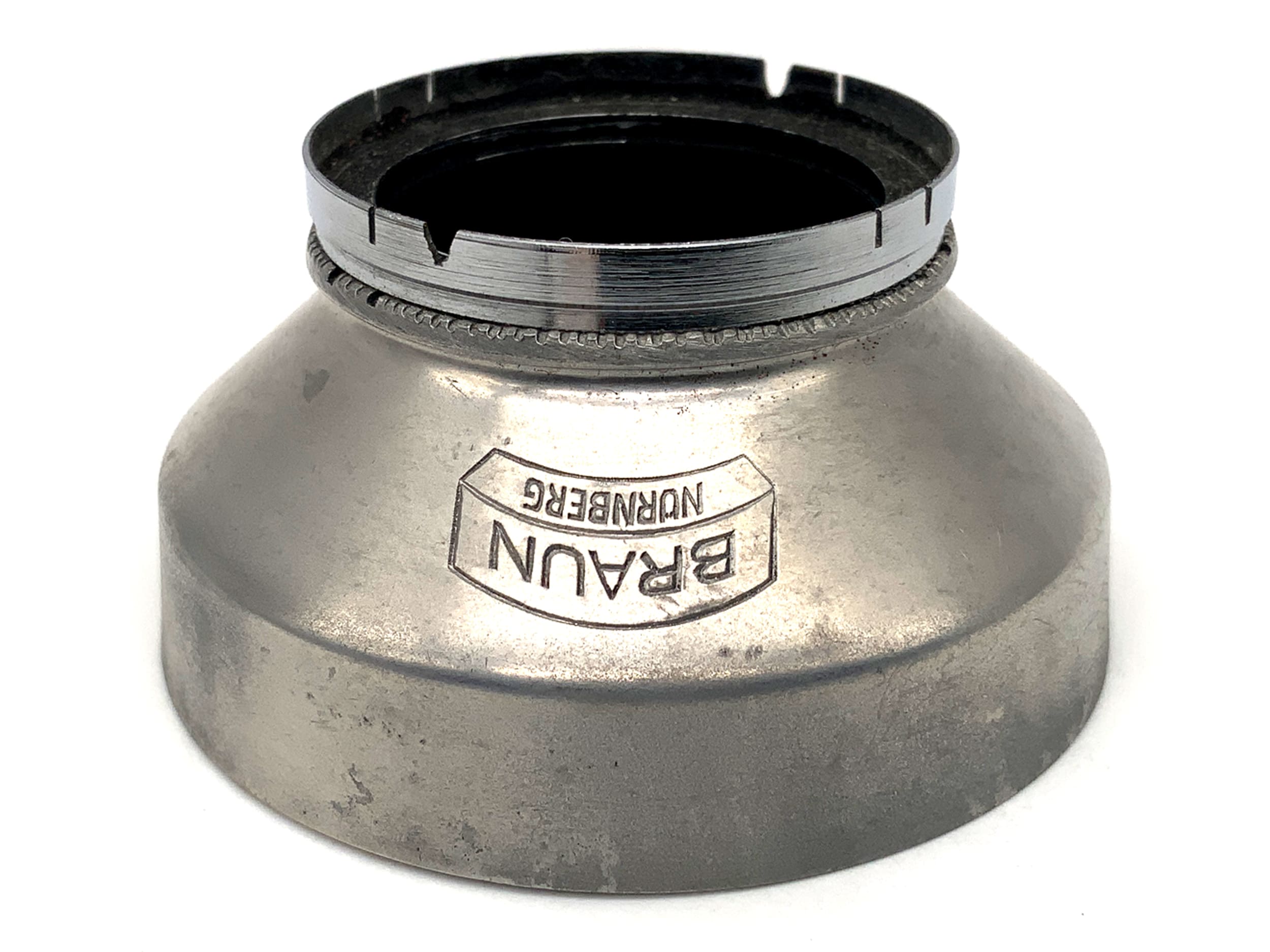 Braun 33,5mm Gegenlichtblende Alu Slip On Aufsteckblende lenshood Sonnenblende