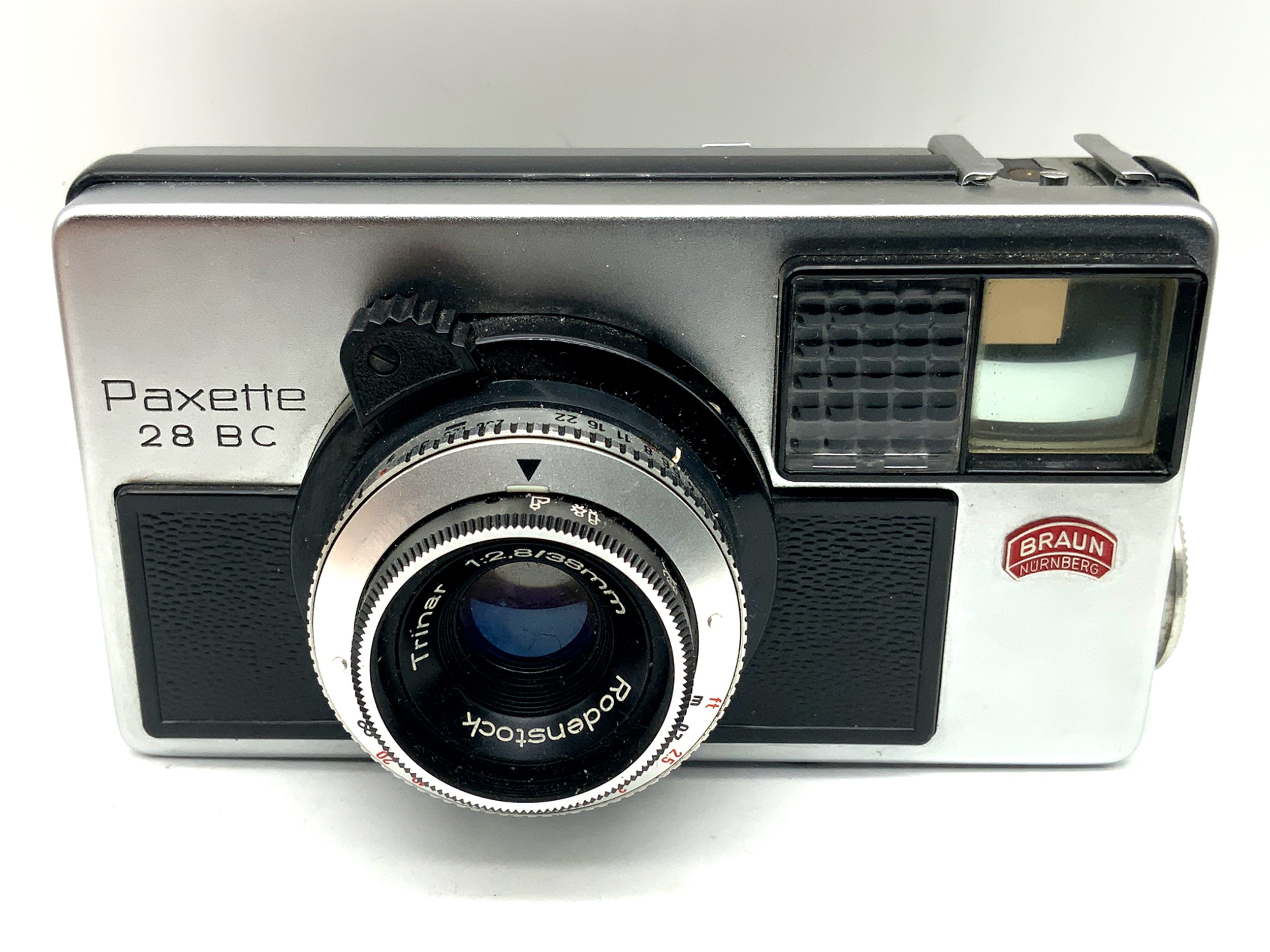 Braun Paxette 28BC Sucherkamera mit Trinar 1:2.8/38mm Compur !Beli Defekt!