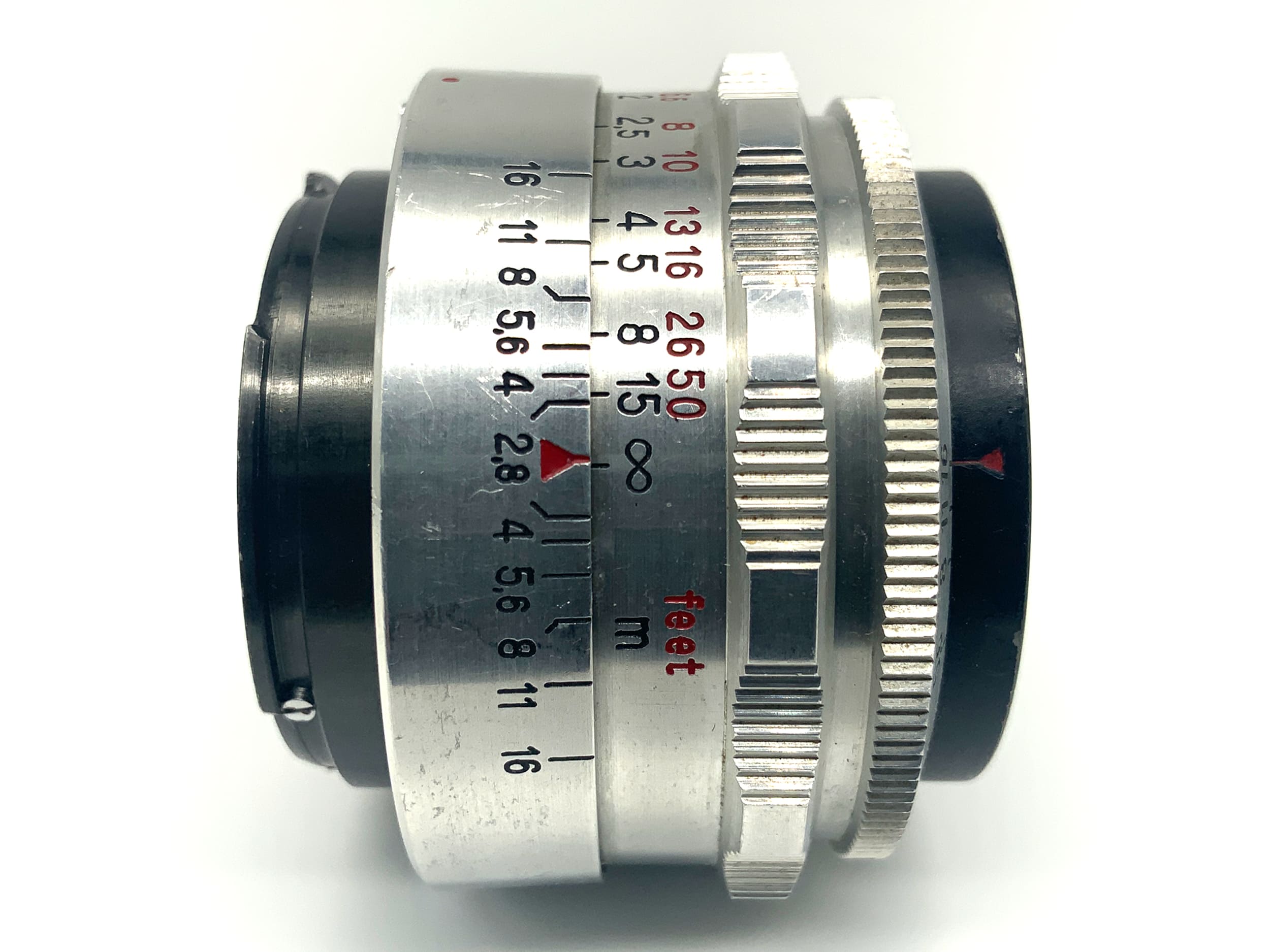 Carl Zeiss Jena Tessar Q1 compact 12 Blades red T 50mm 1:2.8 Objektiv (Exa)