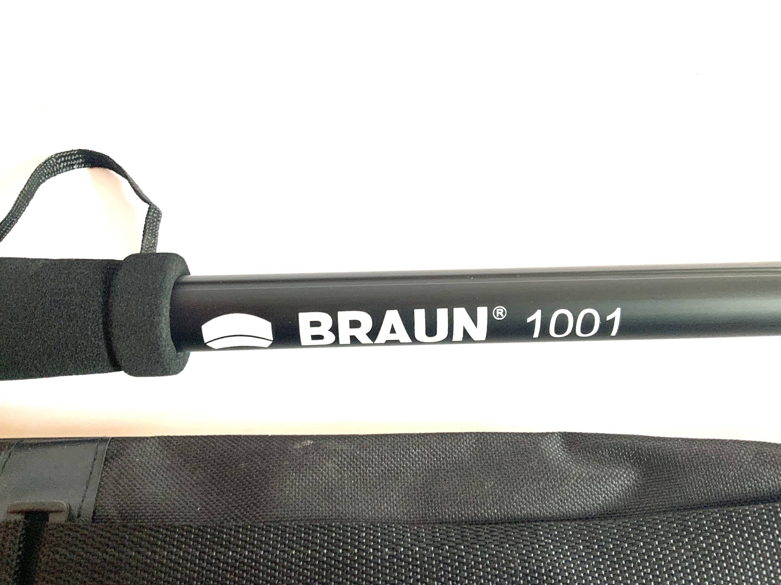 Braun 1001 Monopod schwarz mit Tasche Einbein Fotostativ