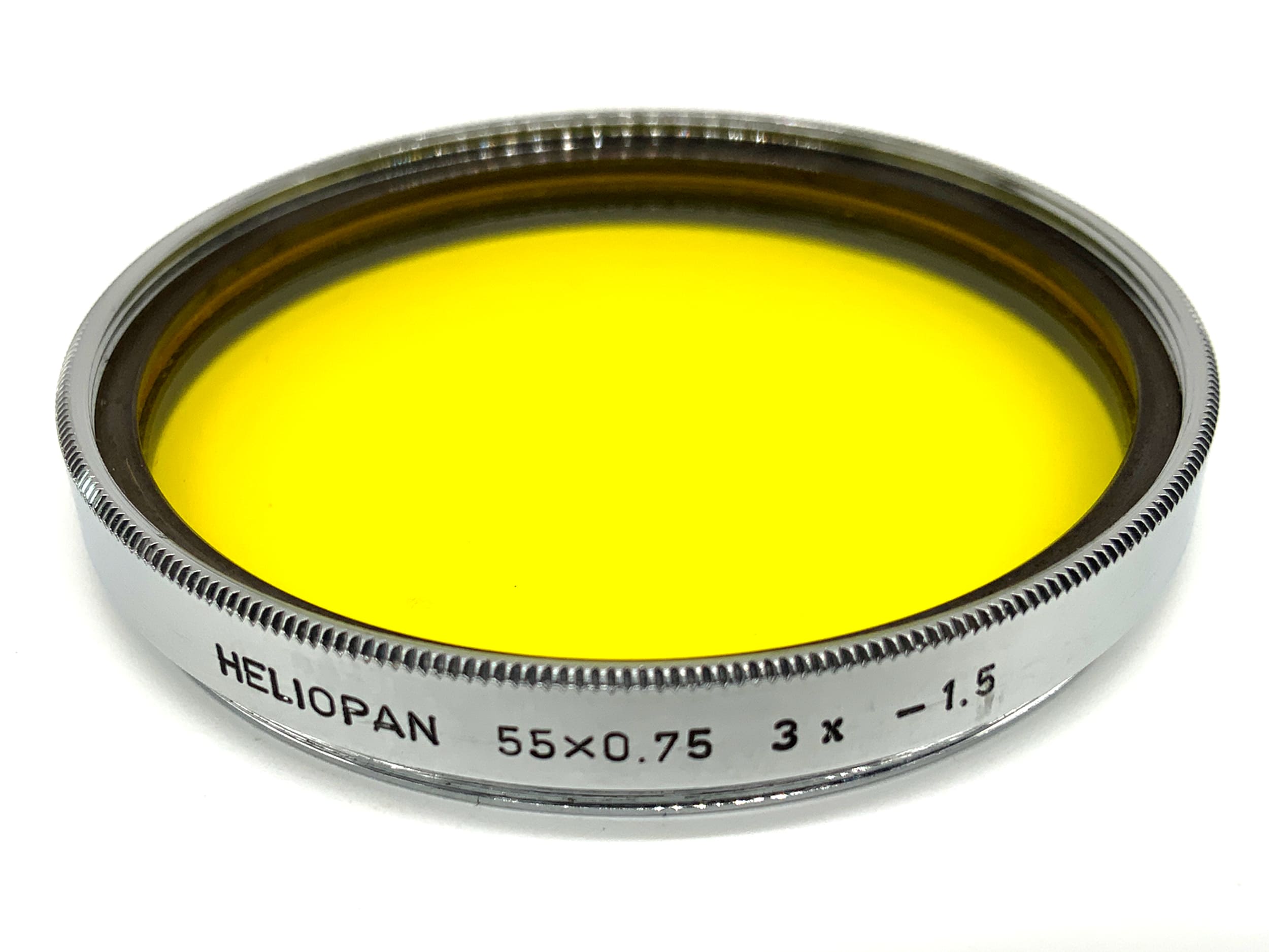 Heliopan Farbfilter gelb/yellow 55x0,75 3x -1.5 Chrom Filter 55mm Filtergewinde