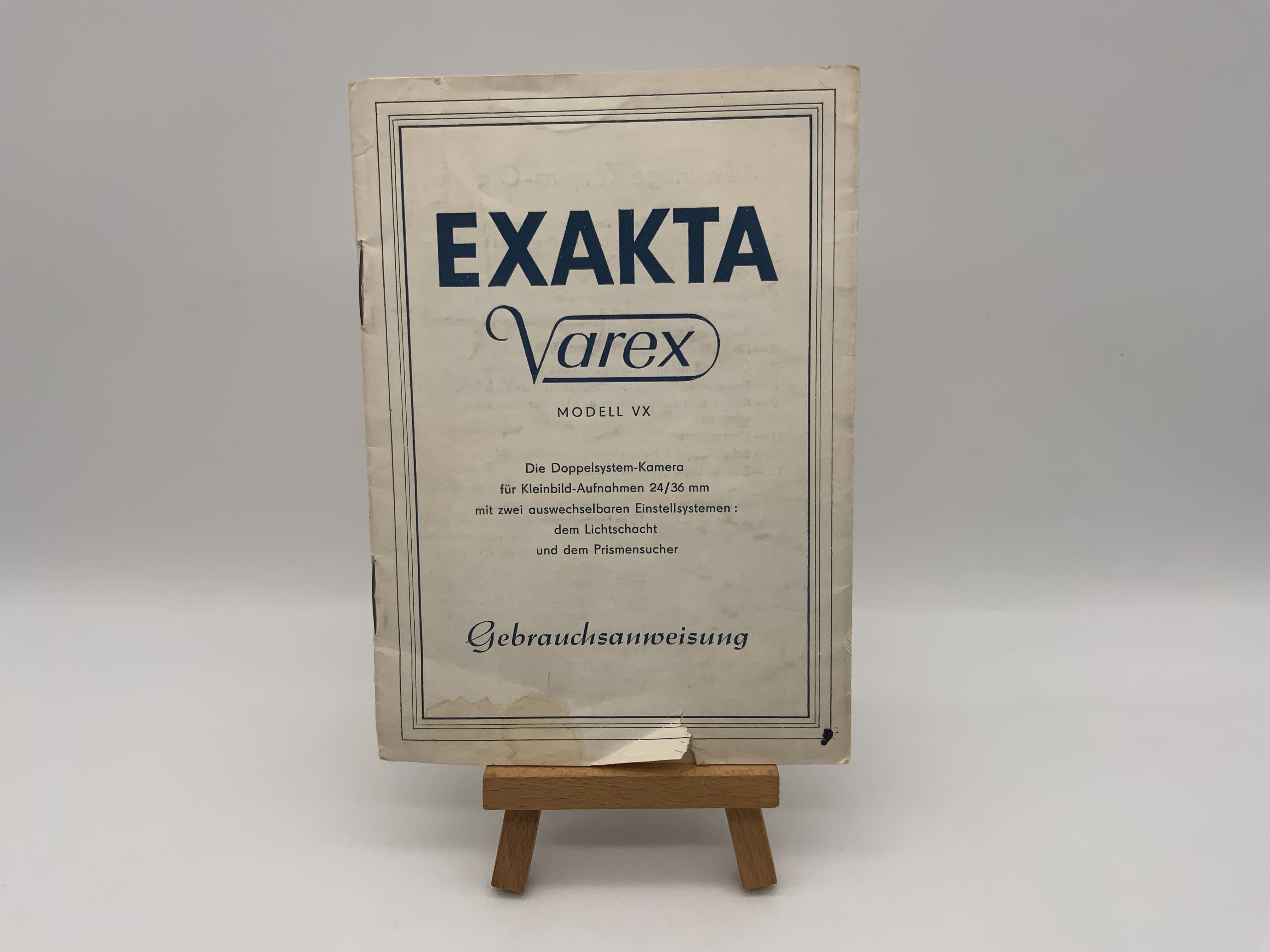 Exakta Varex Modell VX Die Doppelsystem Kamera 24x36mm Bedienungsanleitung DE