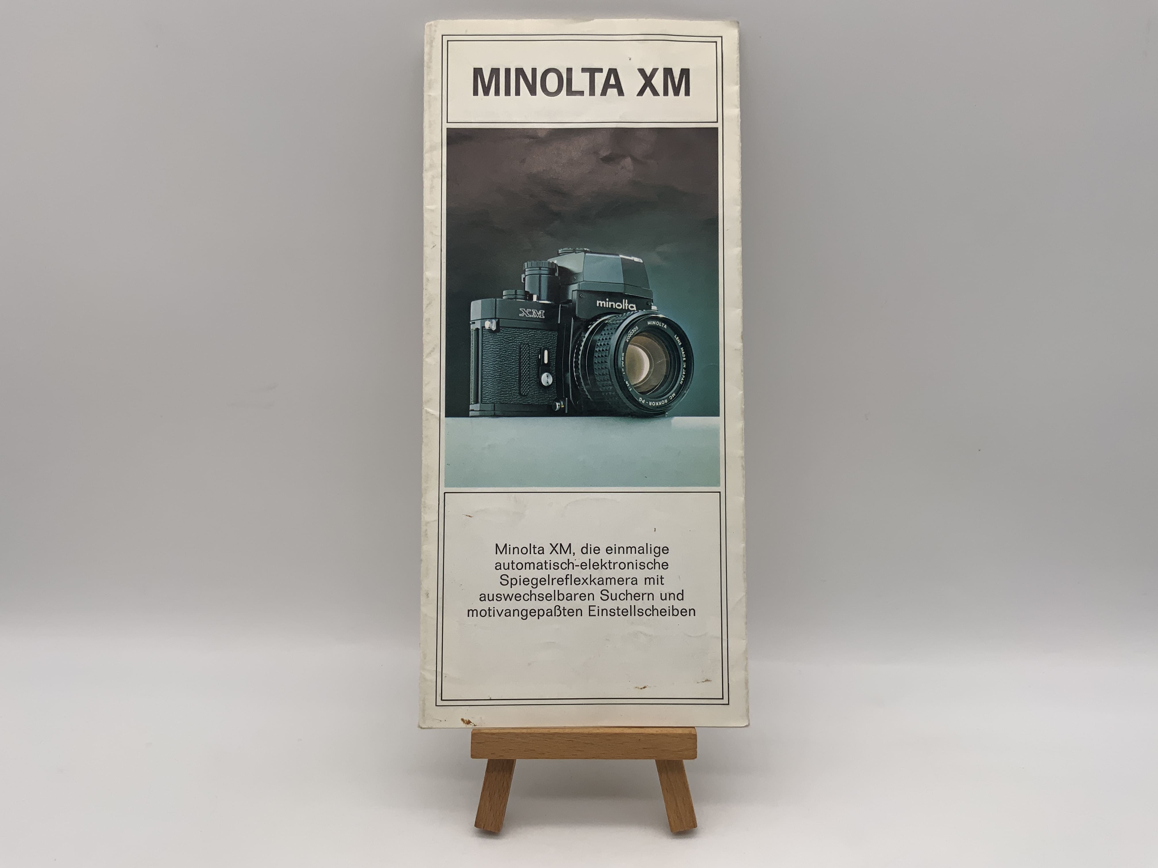 Minolta XM die einmalige automatisch-elek. SLR Prospekt Deutsch