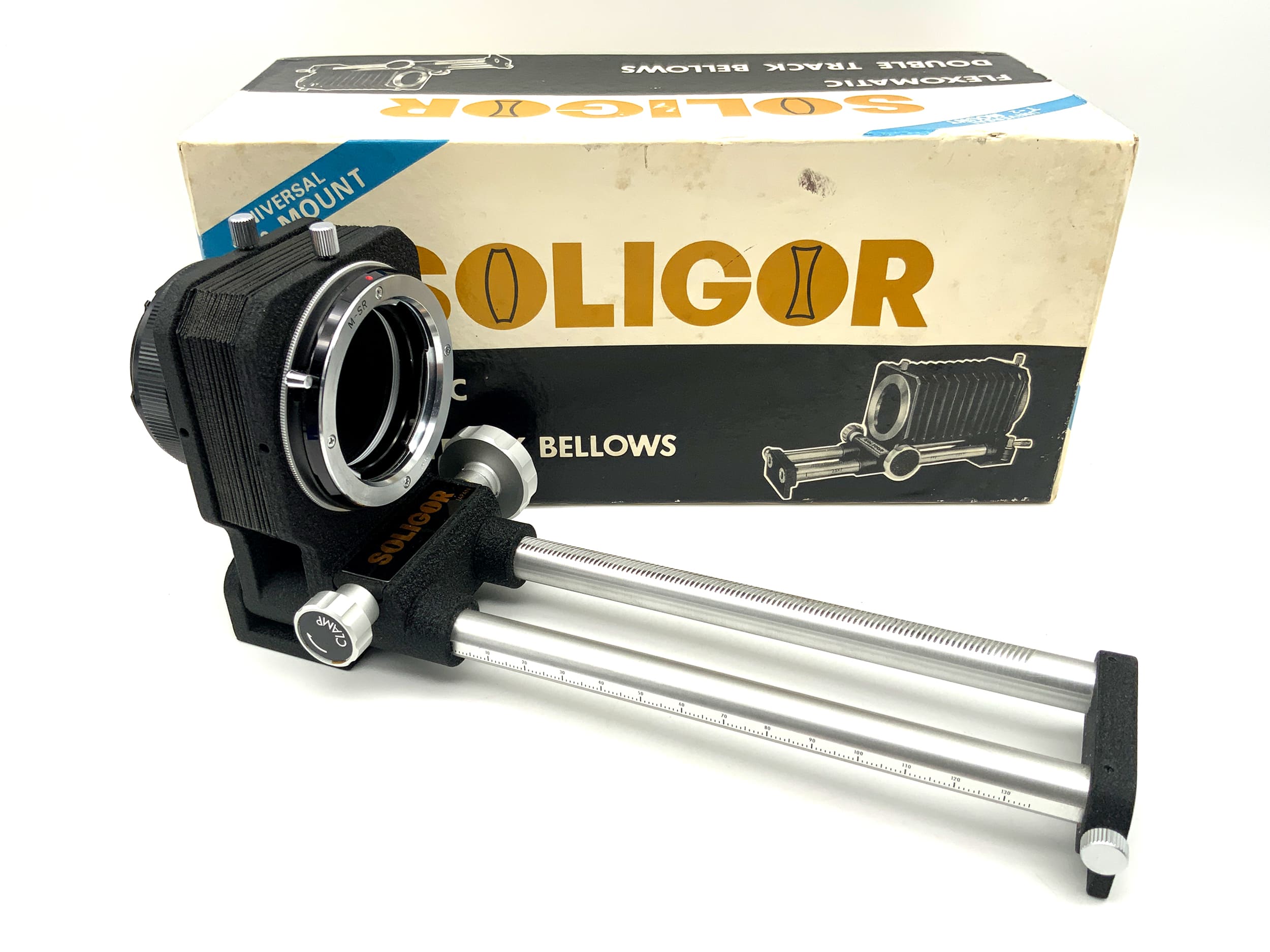 Soligor Flexomatic Balgengerät T-2 Mount Double Track Bellows + OVP (Minolta MD)