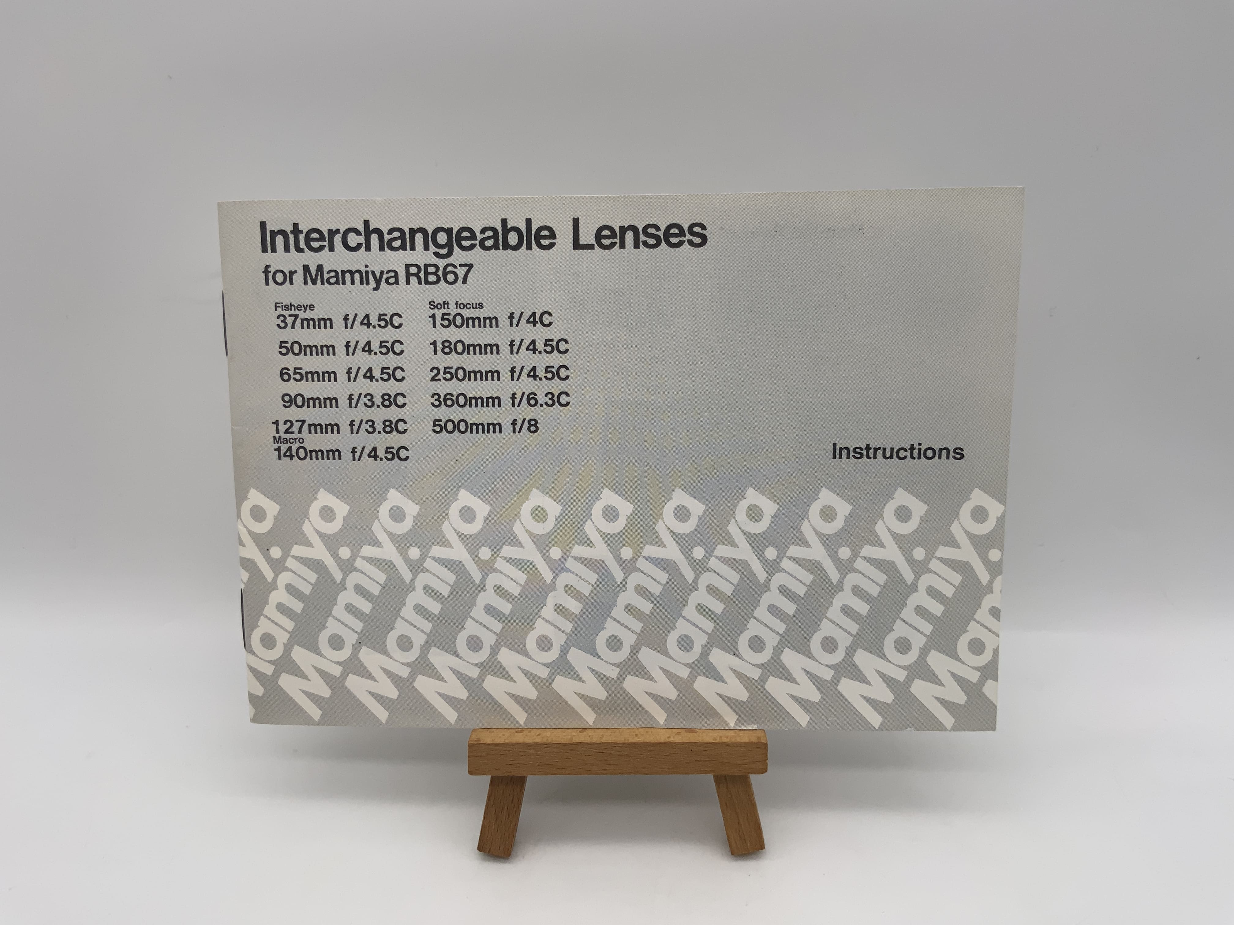 Mamiya Interchangeable Lenses for Mamiya RB67 Fisheye Anleitung Englisch
