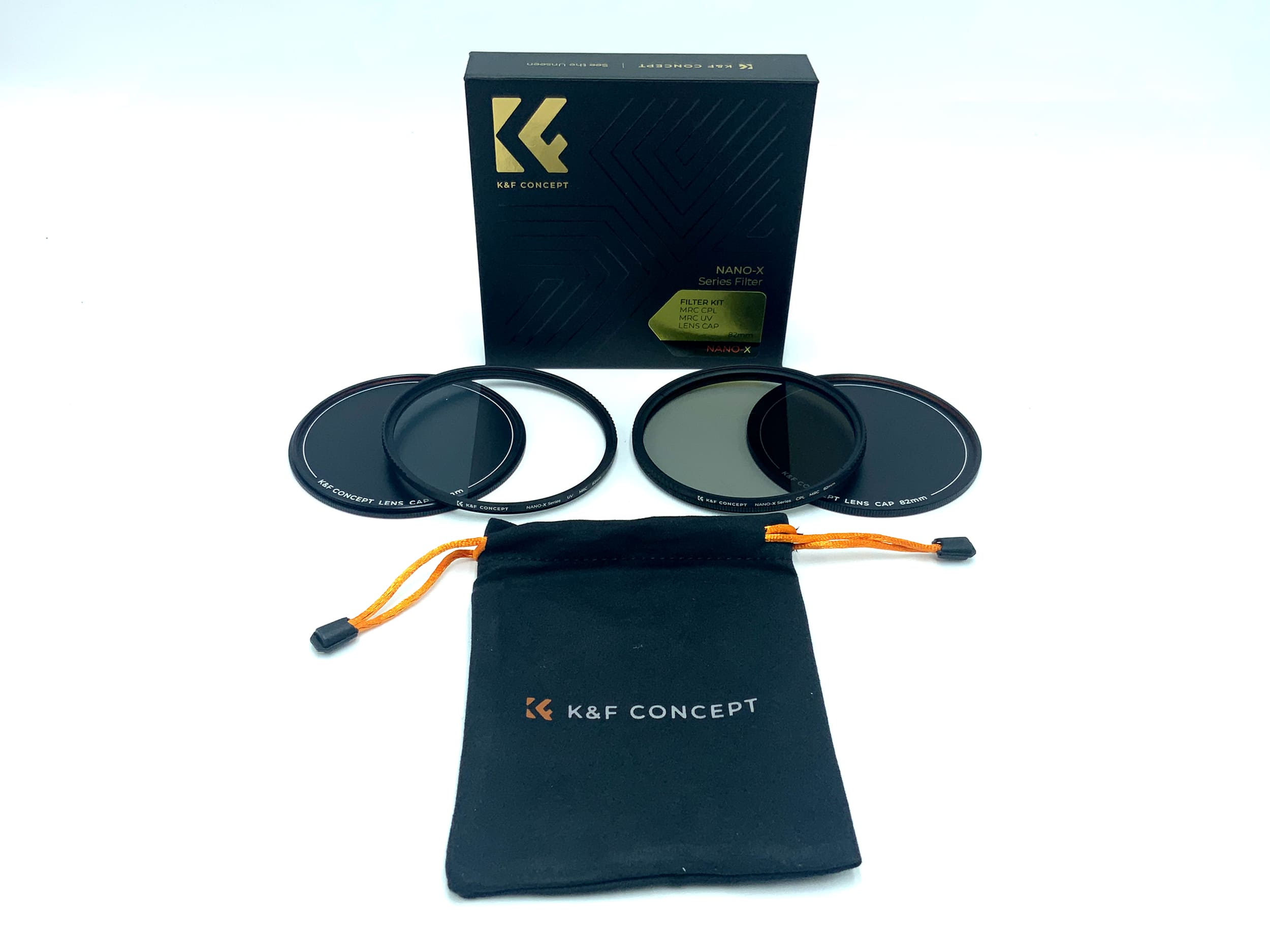 K&F Concept Filter Kit Nano-X Series MRC CPL, MRC UV+ Lens Cap OVP Filter 82mm