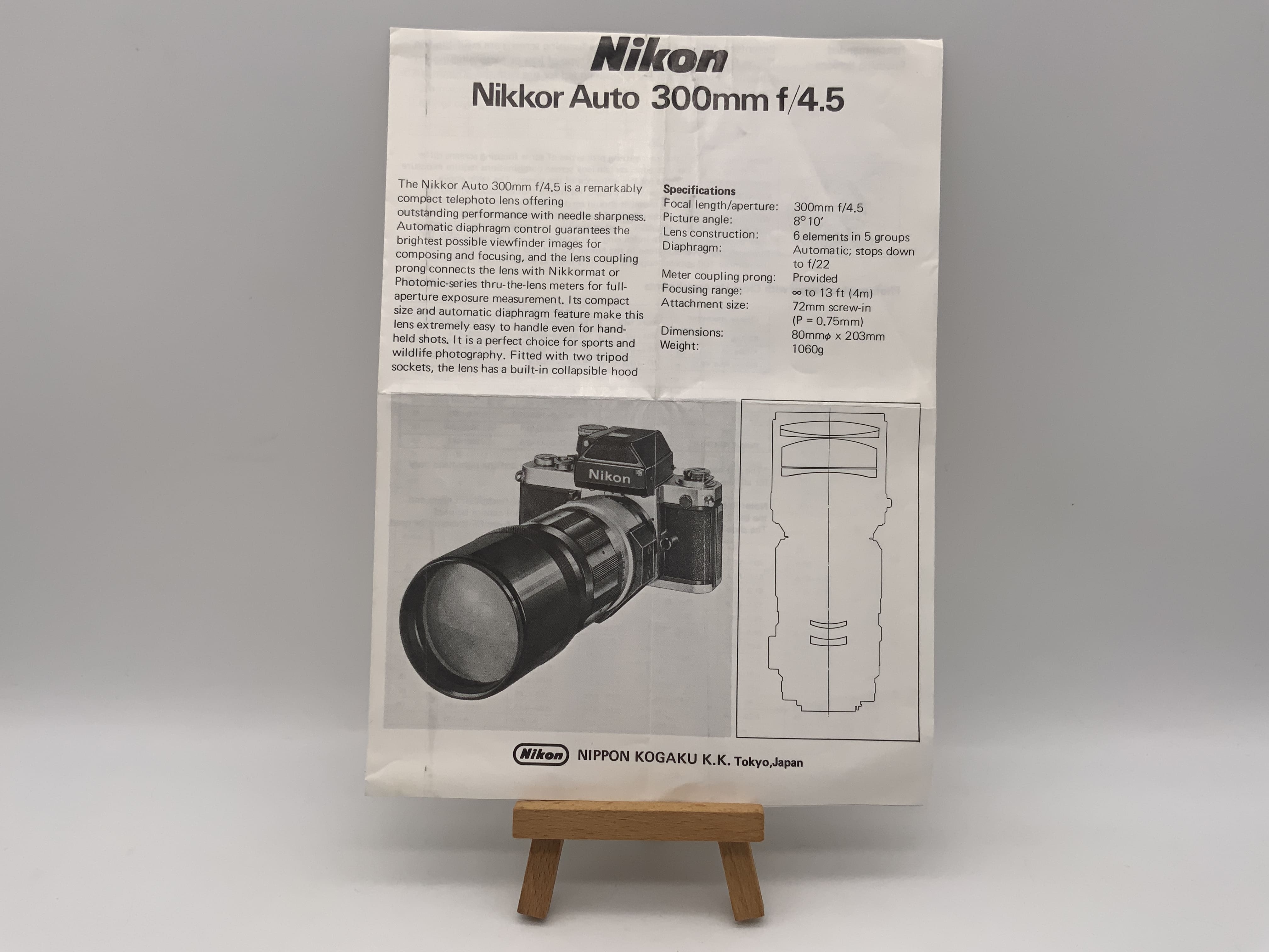 Nikon Nikkor Auto 300mm f/4.5 Gebrauchsanweisung Bedienungsanleitung Deutsch