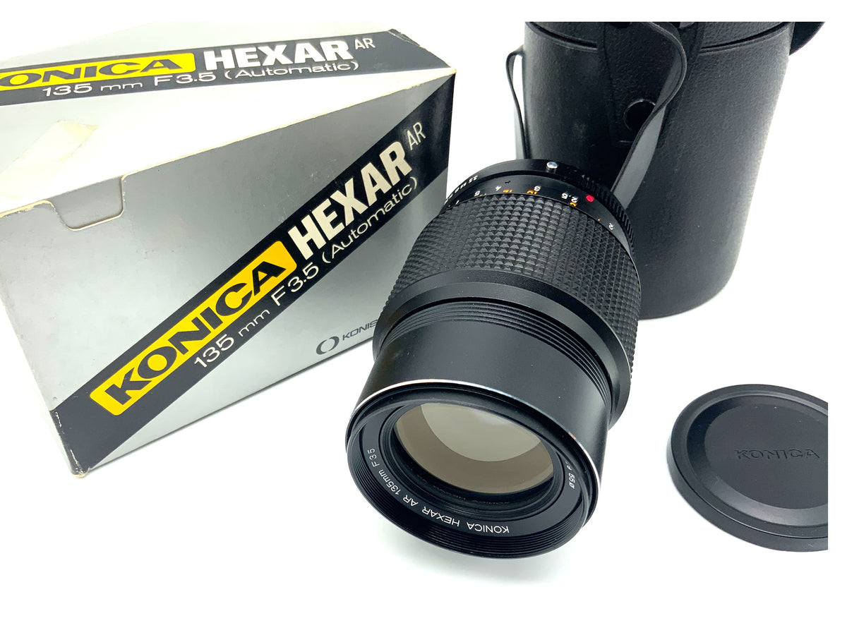 Objectif Konica Hexanon OVP 135 mm 1:3,5 (Konica AR)
