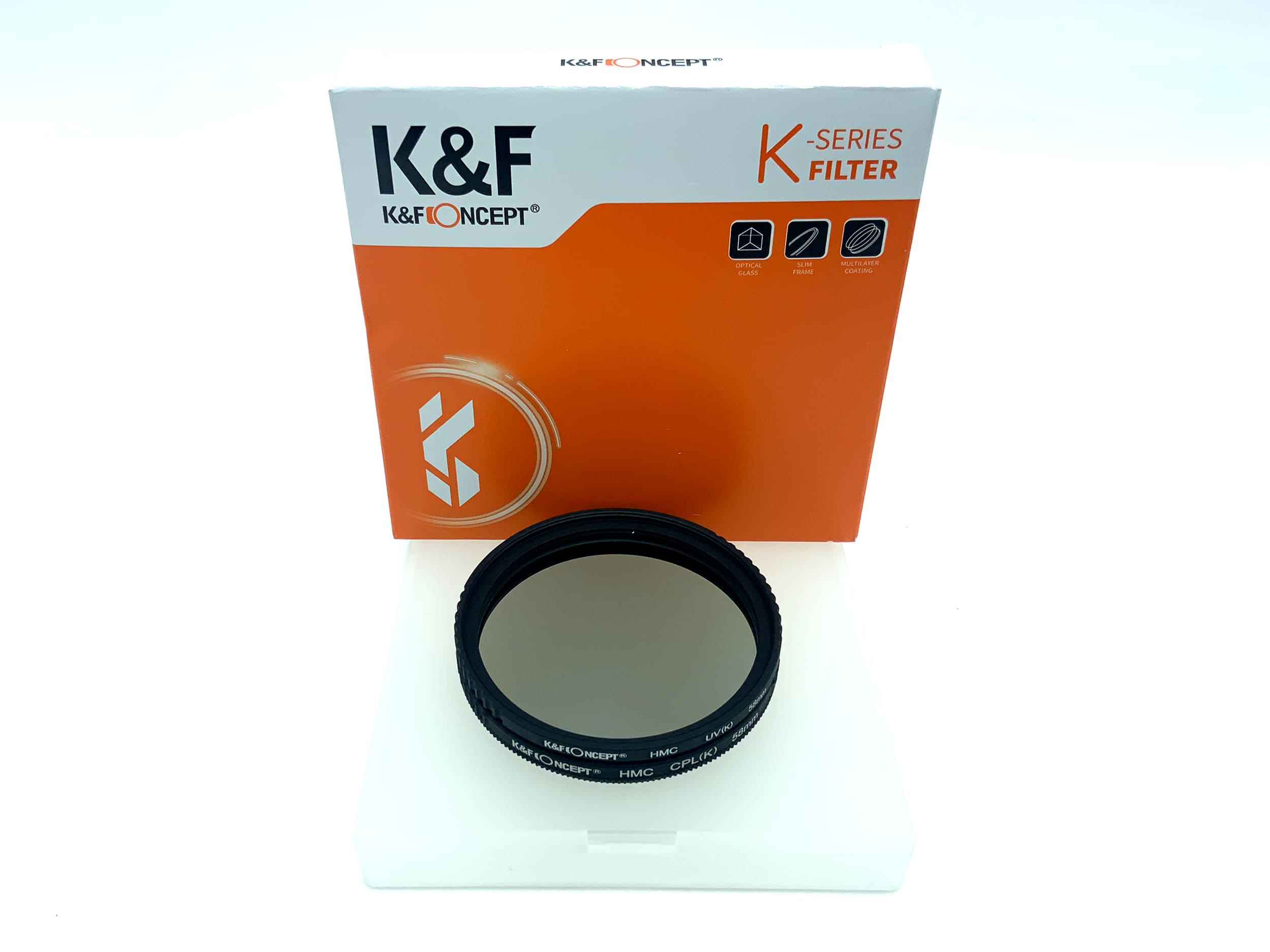 K&F Concept Filter Kit Nano-K HMC UV(K)+CPL(K) in OVP Filter 58mm Kreisförmig