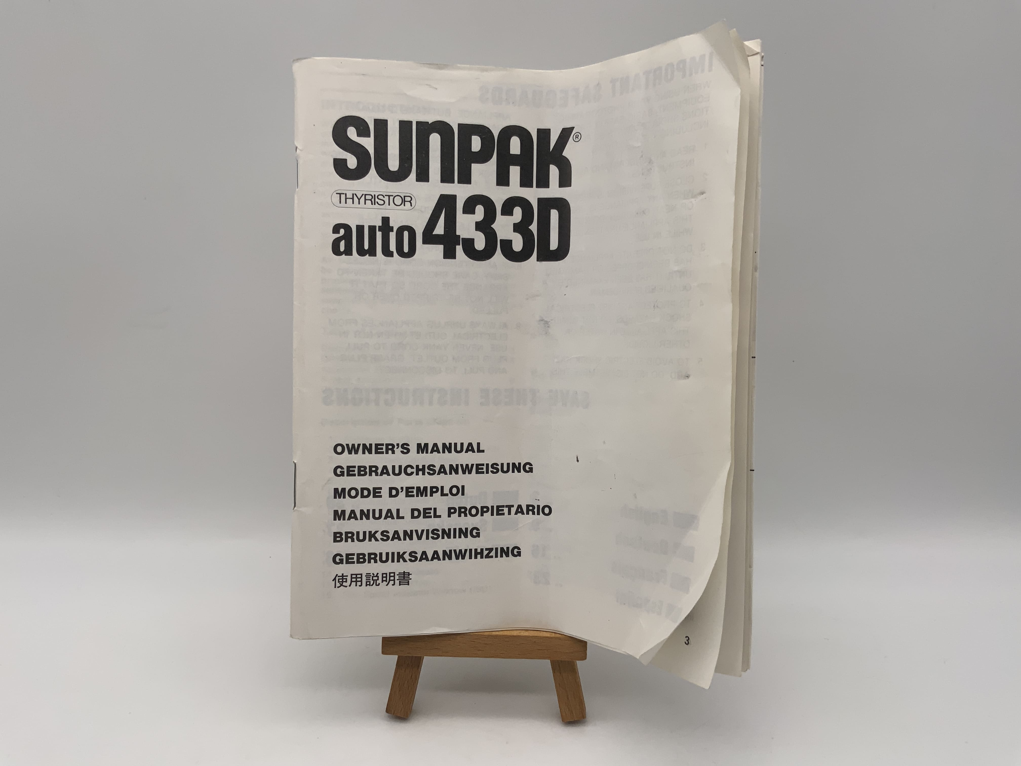 Sunpak auto 433D Gebrauchsanweisung Bedienungsanleitung Deutsch