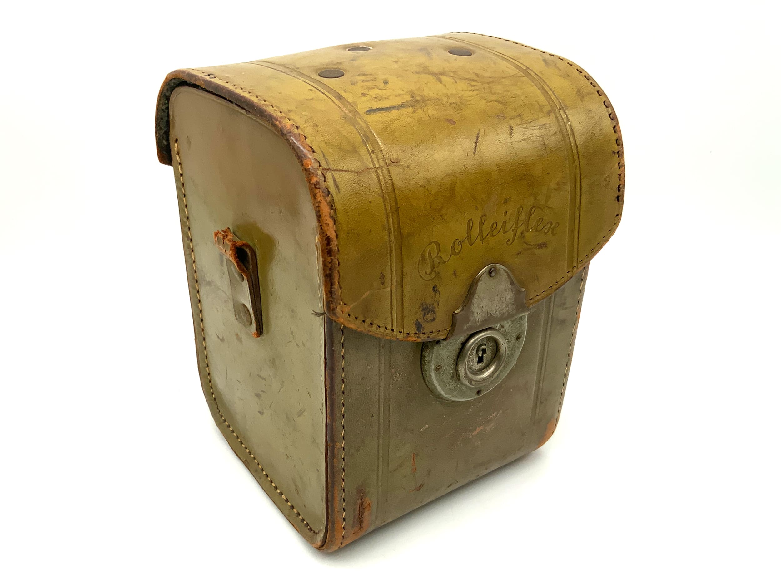 Rollei Bereitschaftstasche grün Ledertasche !stark gebraucht! Fototasche