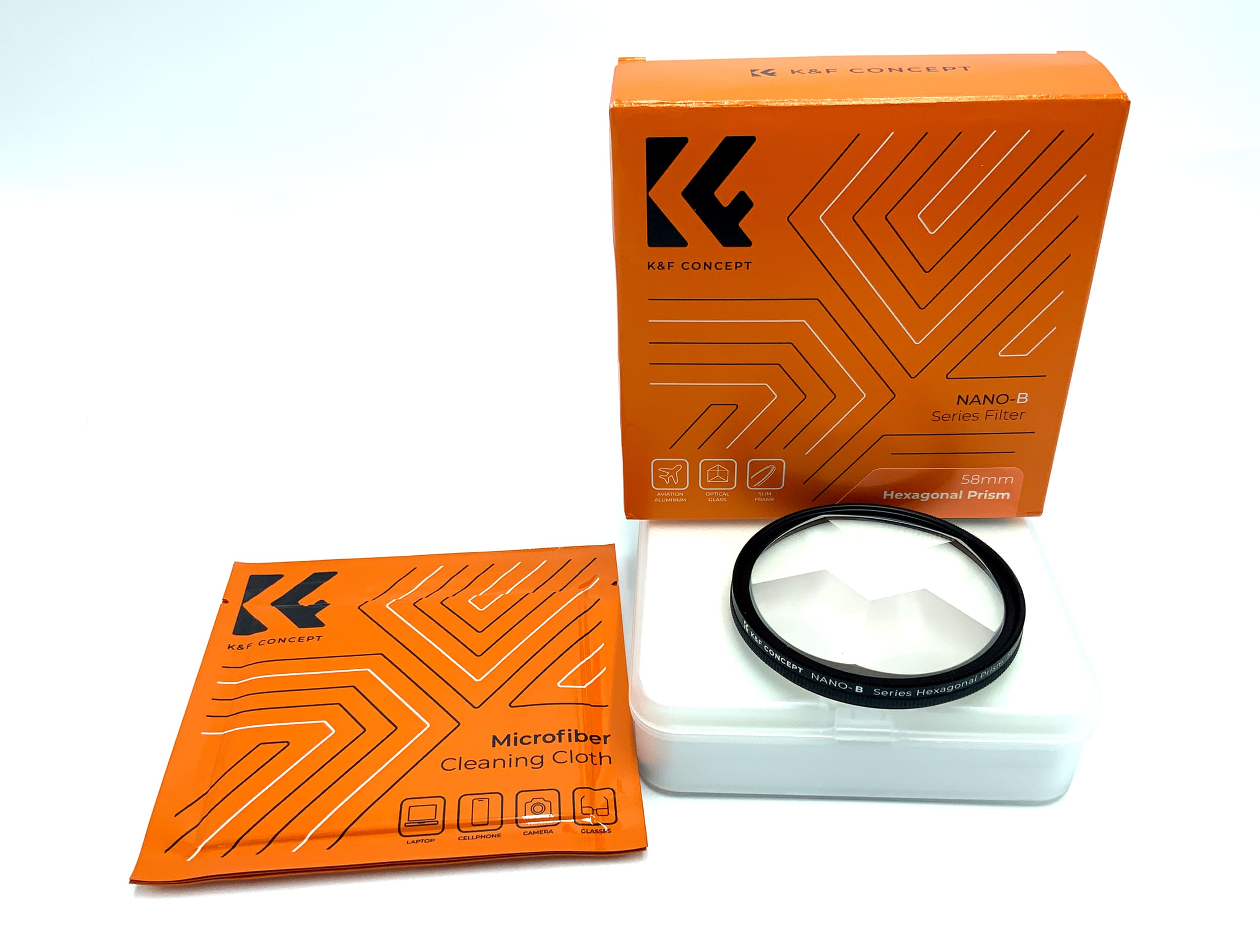 K&F Concept Tricklinse Nano-B Hexagonal Prism 86-fach Stern) in OVP Filter 58mm