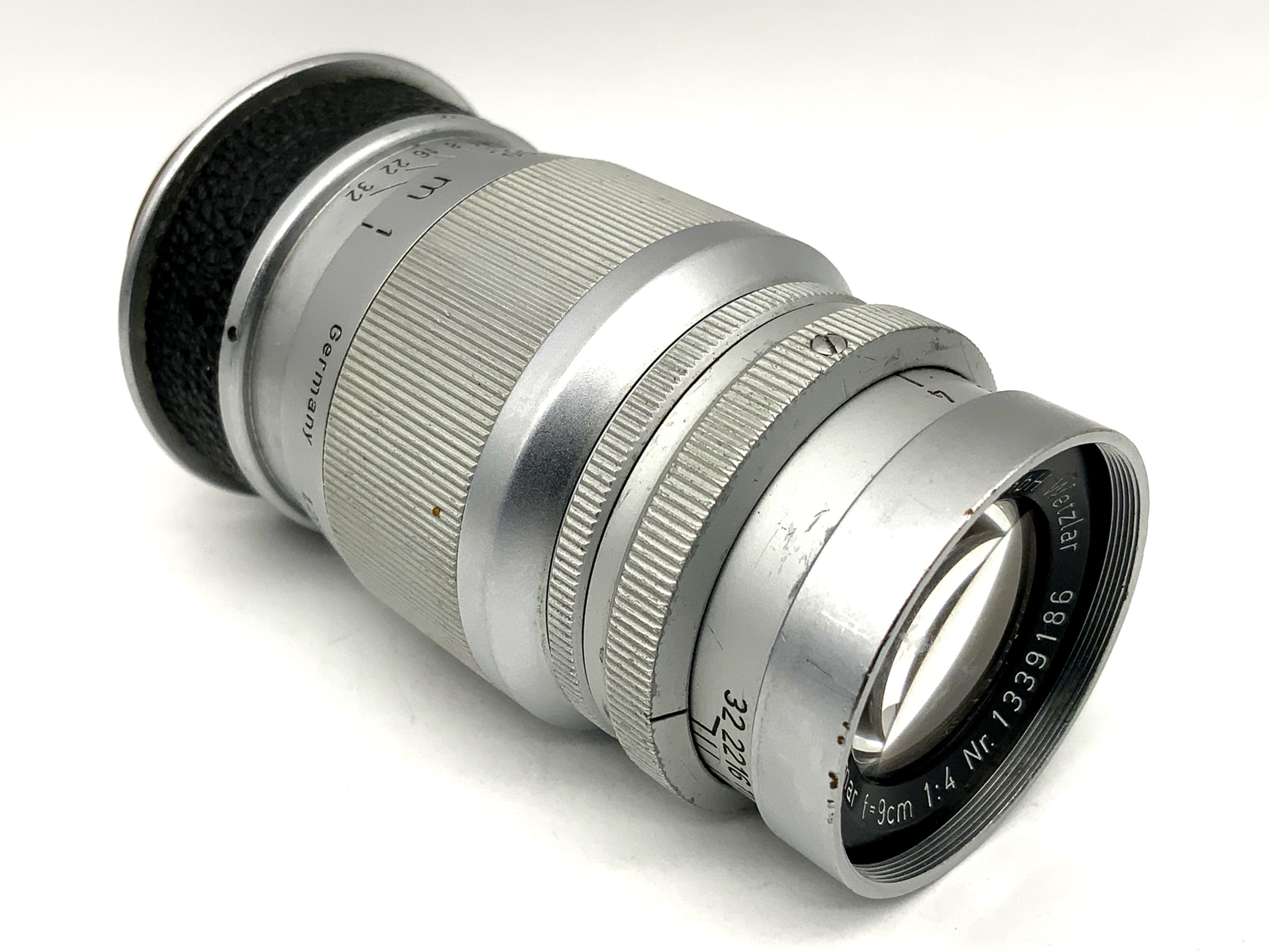 Ernst Leitz Wetzlar Elmar LTM 9 cm 90 mm 1:4 Objectif principal (M39)