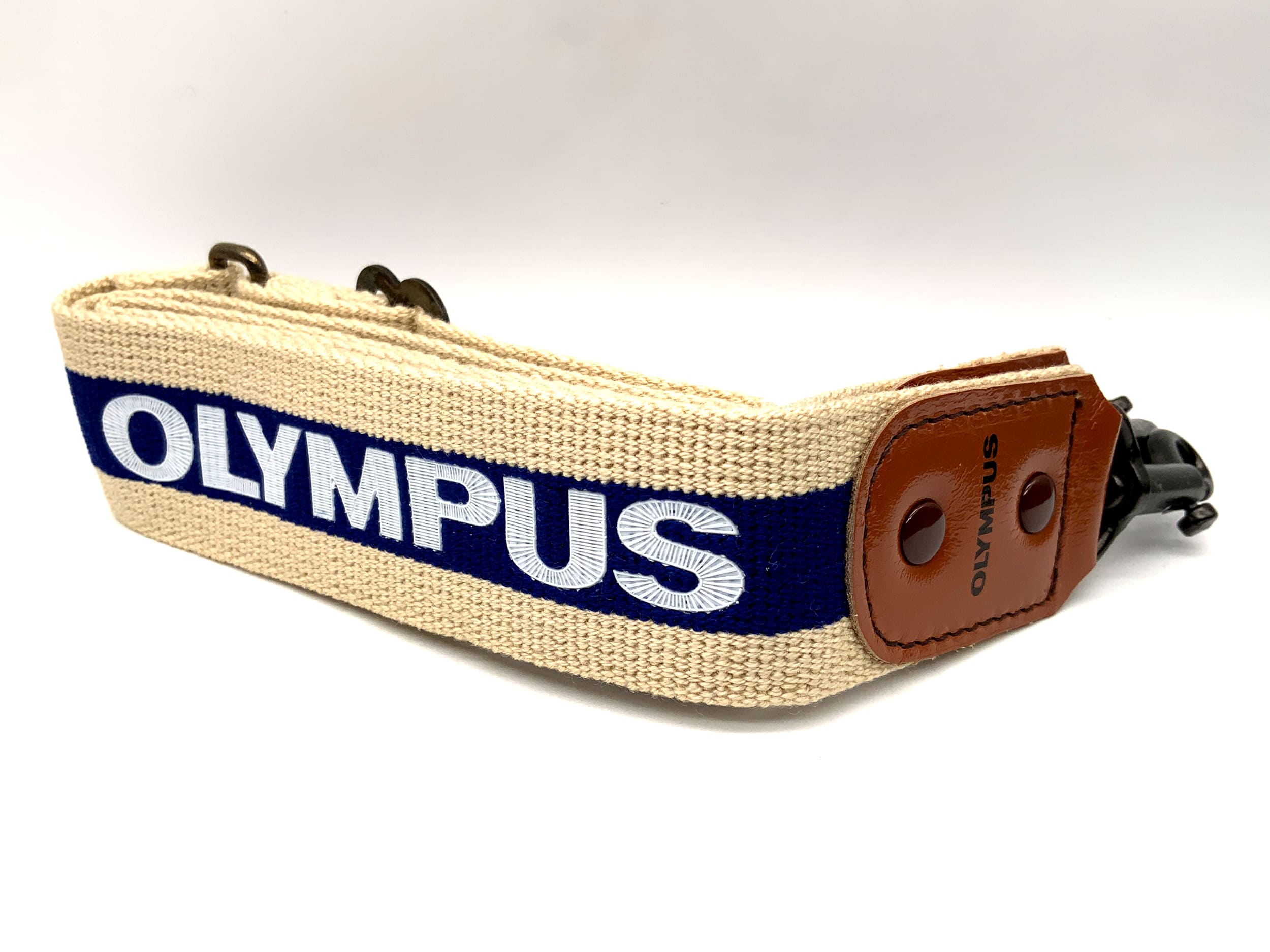 Olympus Kameragurt beige/blau ca. 40mm