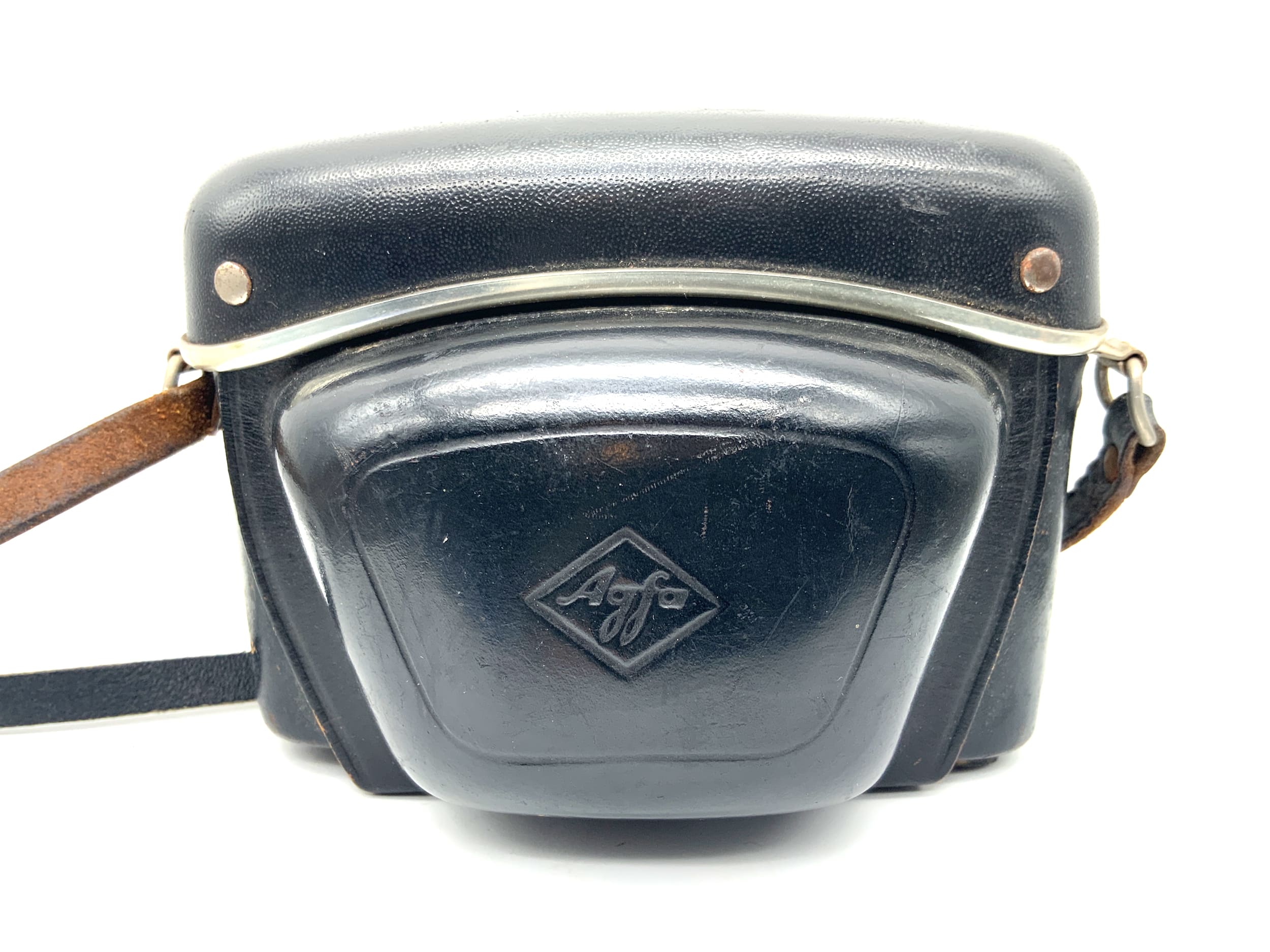 Agfa 6114 Bereitschaftstasche schwarz Leder Case Fototasche Kameratasche