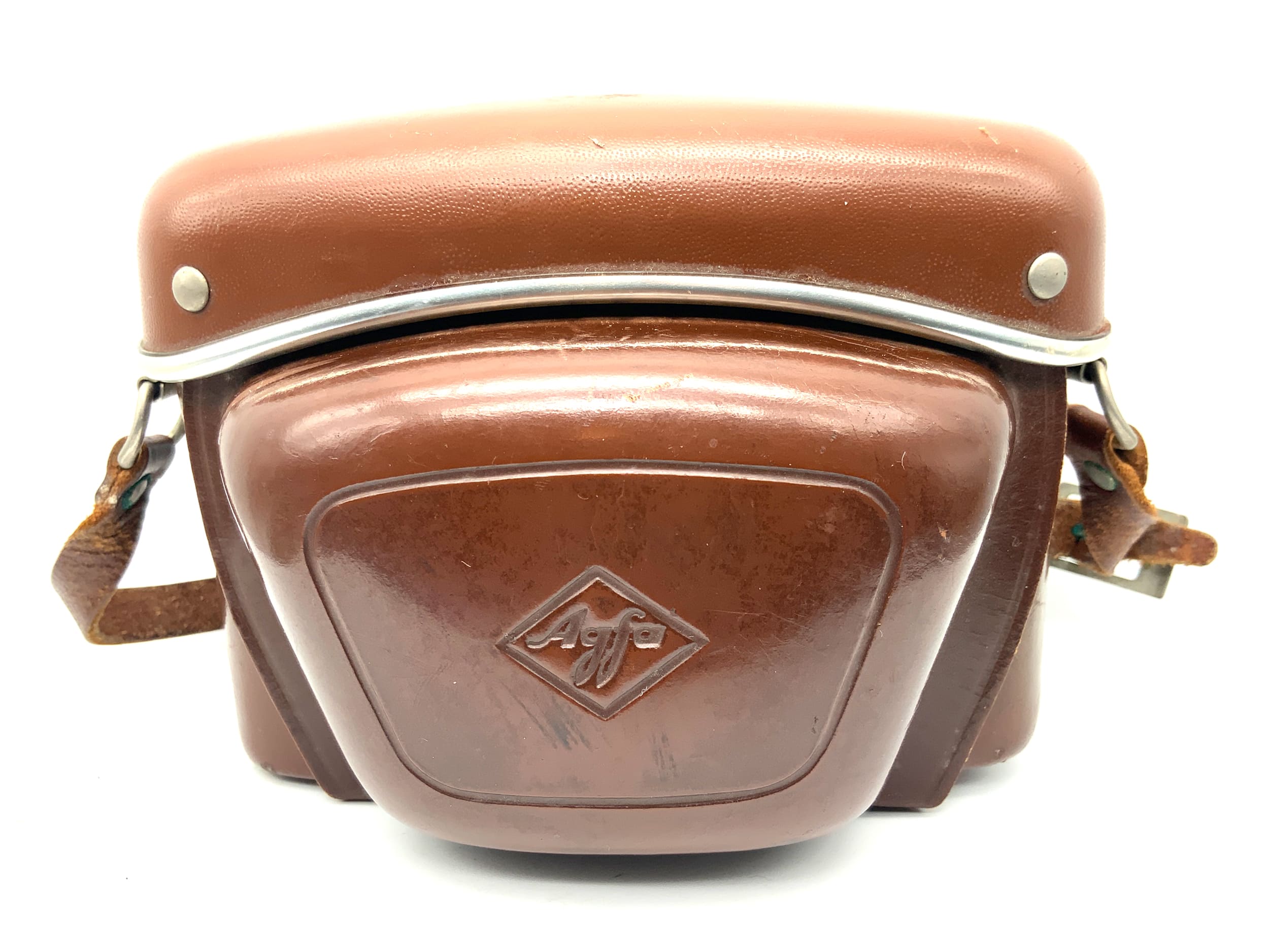 Agfa 6114 Bereitschaftstasche braun Leder Case Fototasche Kameratasche