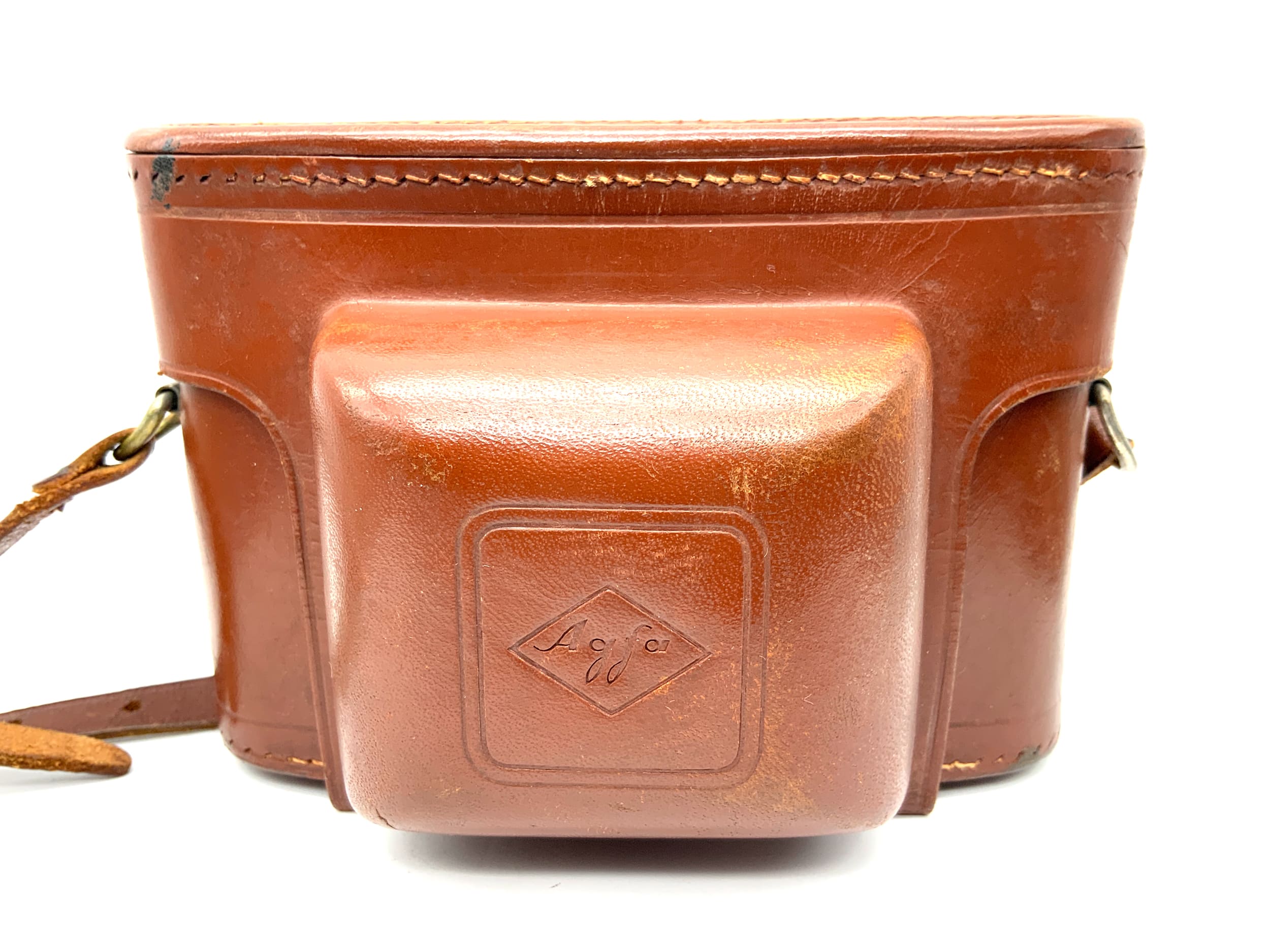 Agfa 6028 Bereitschaftstasche braun für Super Silette Leder Case Fototasche