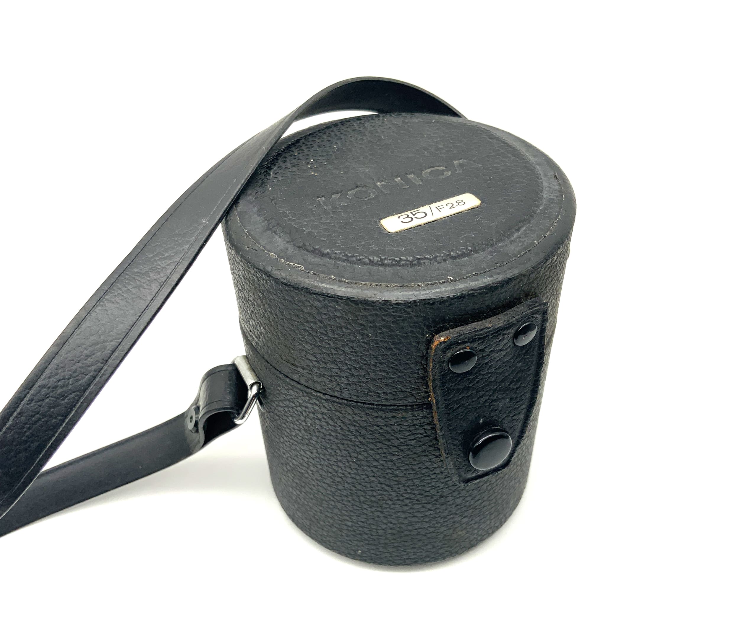 Konica 35/F2.8 Köcher schwarz Objektivköcher Hard Case Lens Case