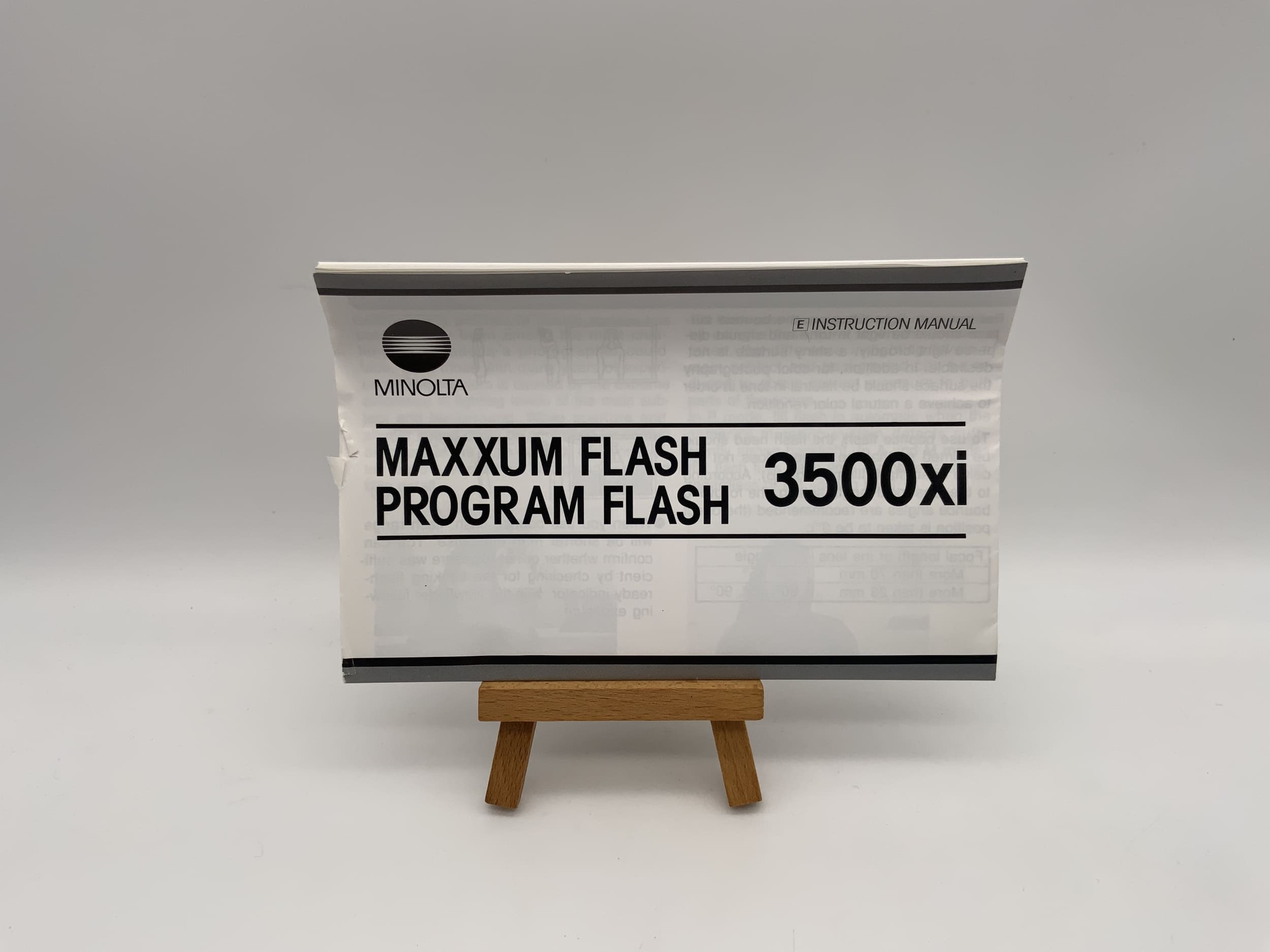 Minolta Maxxum Flash 3500xi Program Flash Bedienungsanleitung Englisch