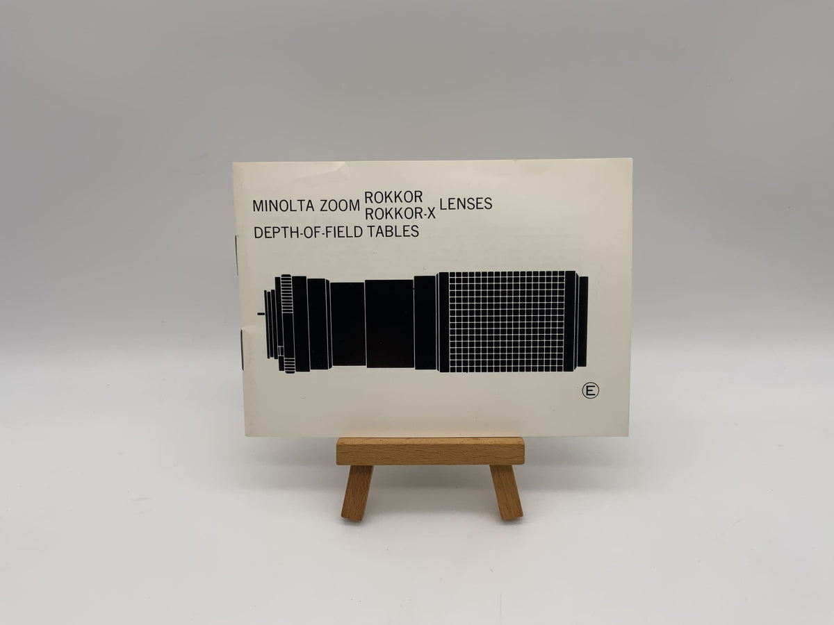 Manuel d'utilisation des objectifs Minolta Zoom Rokkor Rokkor-X (anglais)