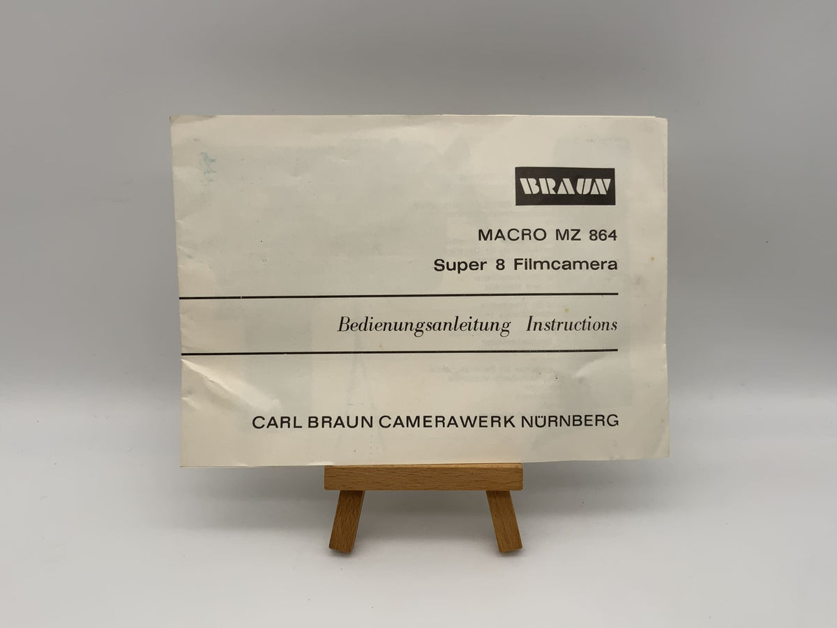 Manuel d'utilisation de la caméra Super 8 Braun Macro MZ 864 (allemand)