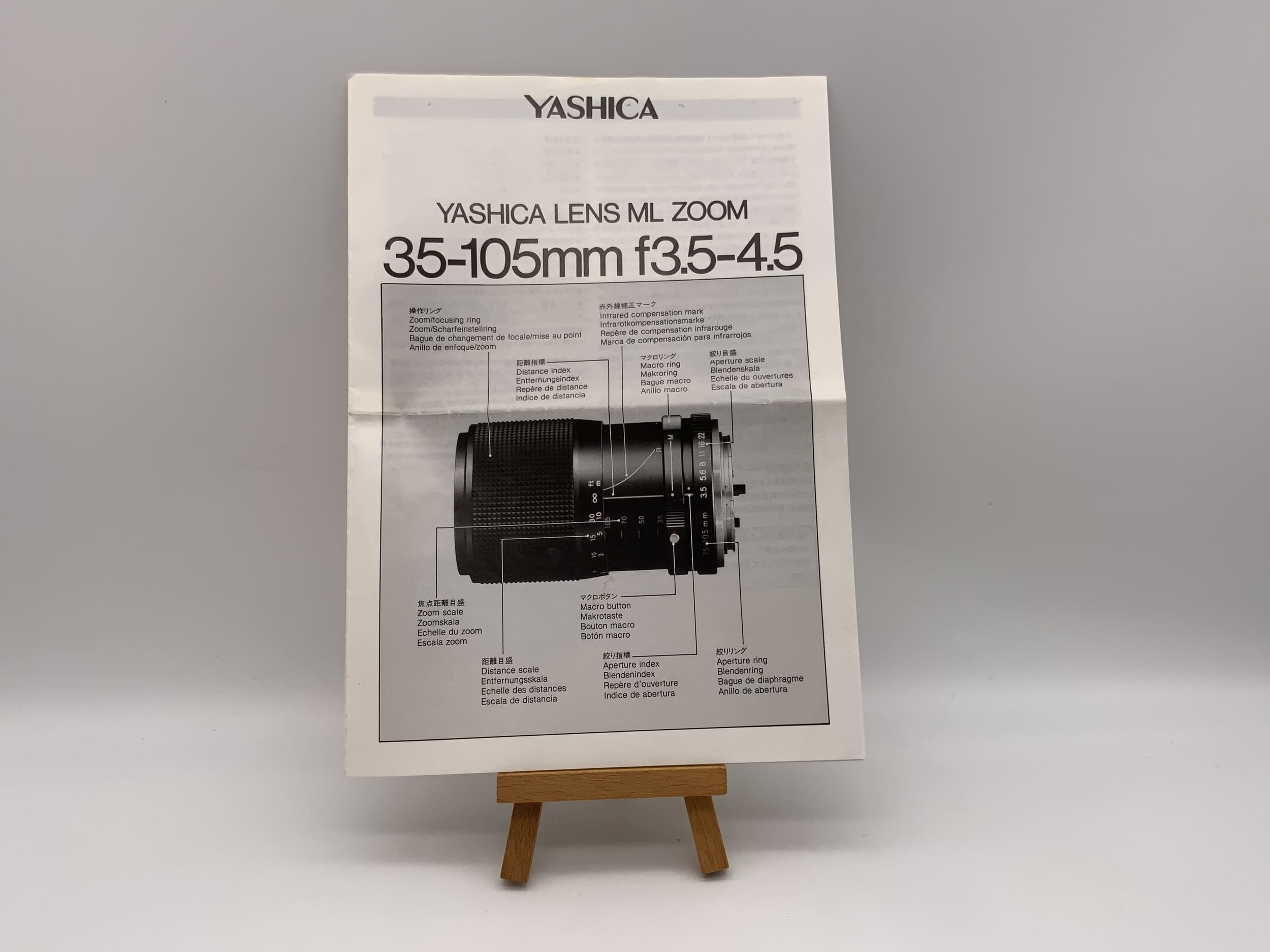 Yashica Lens ML Zoom 35-105mm f 3.5-4.5 Bedienungsanleitung Deutsch
