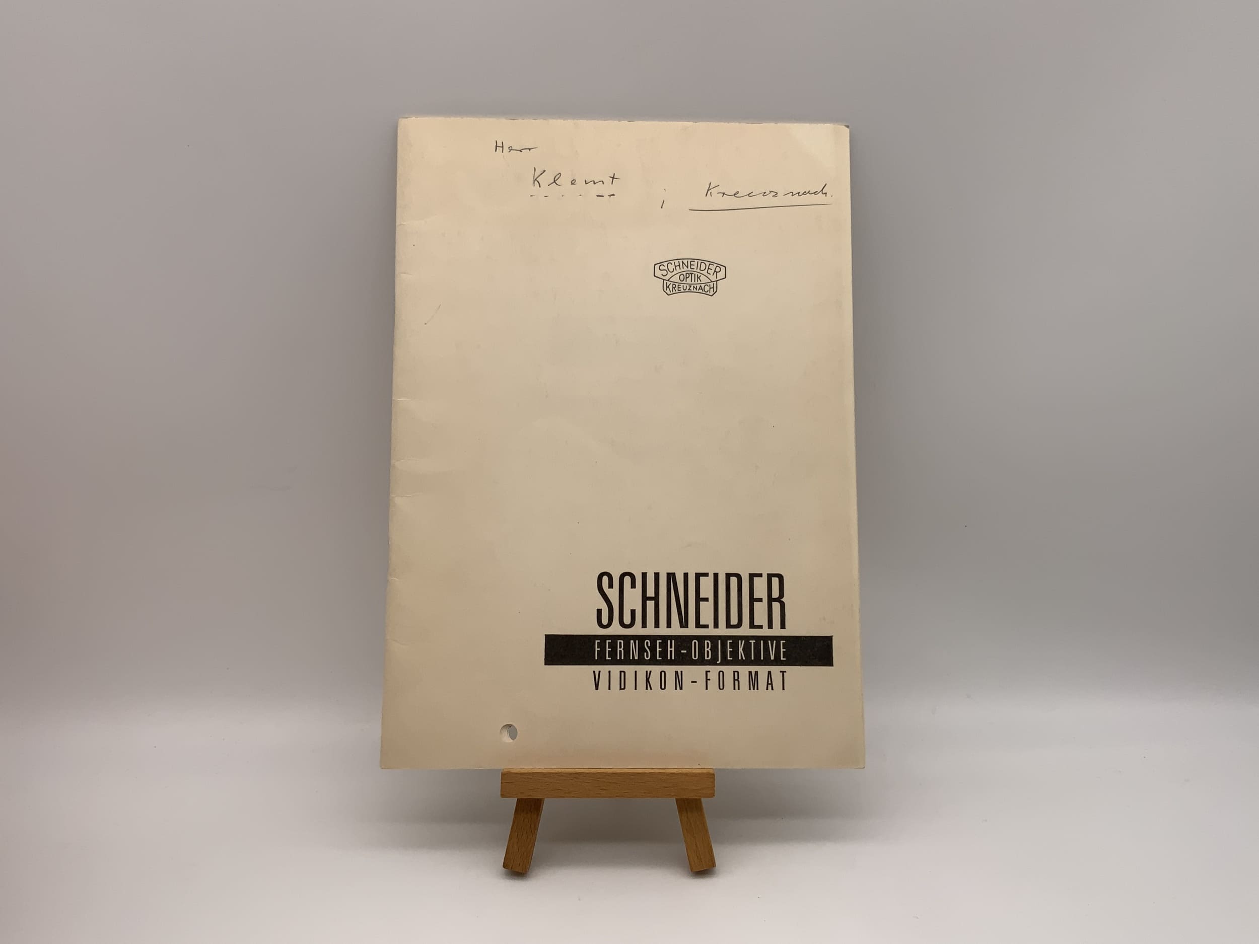 Schneider Optik Kreuznach Objectifs de télévision Vidikon Format Brochure Allemand