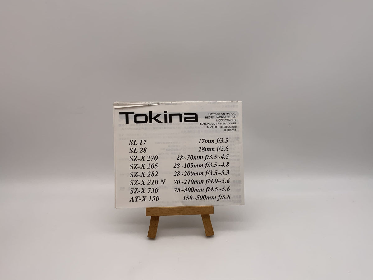 Manuel d'utilisation Tokina SL 17/SL 28/SZ-X 205 (allemand)