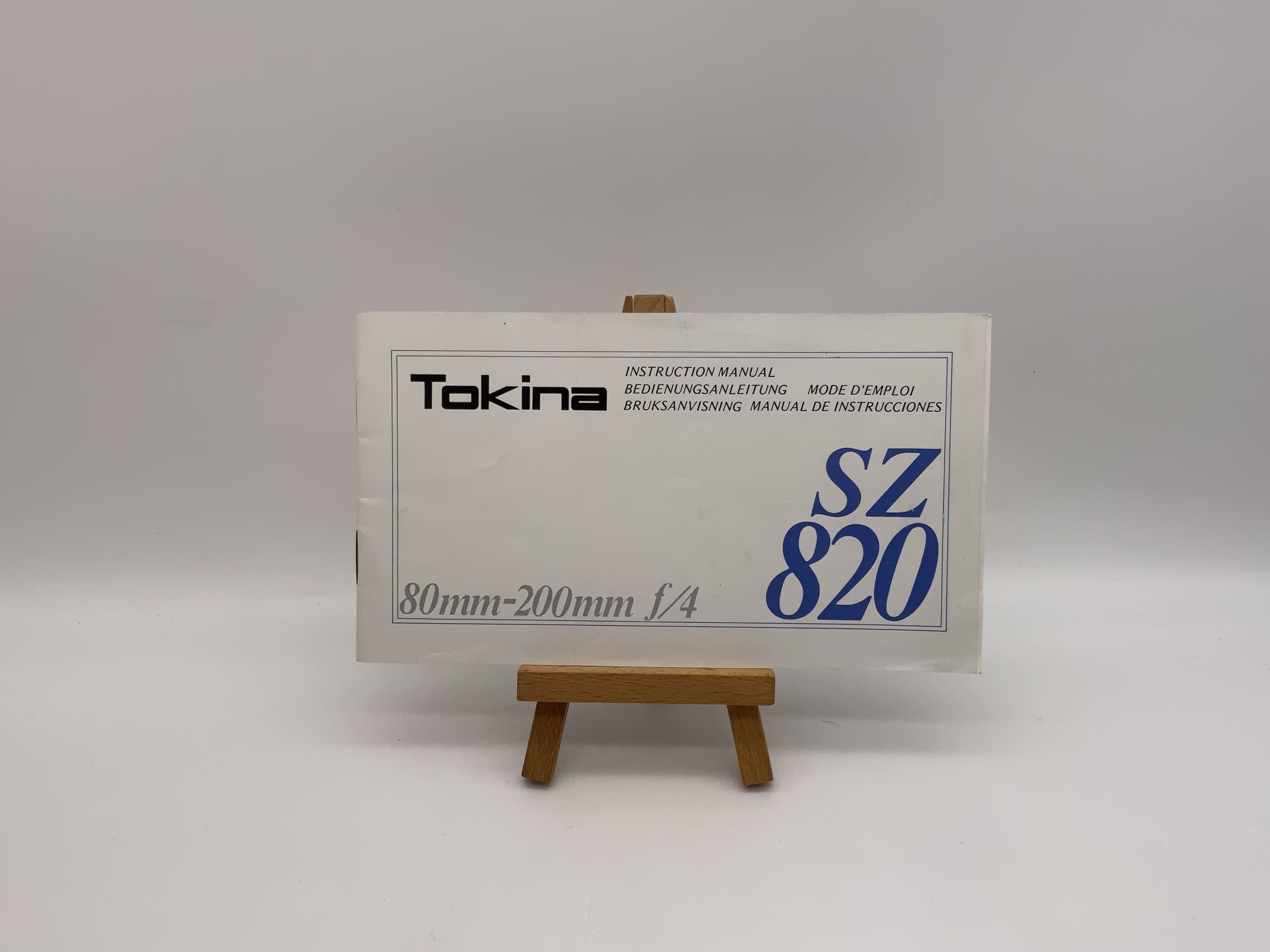 Manuel d'utilisation de l'objectif Tokina SZ 820 80-200mm f/4 (allemand)