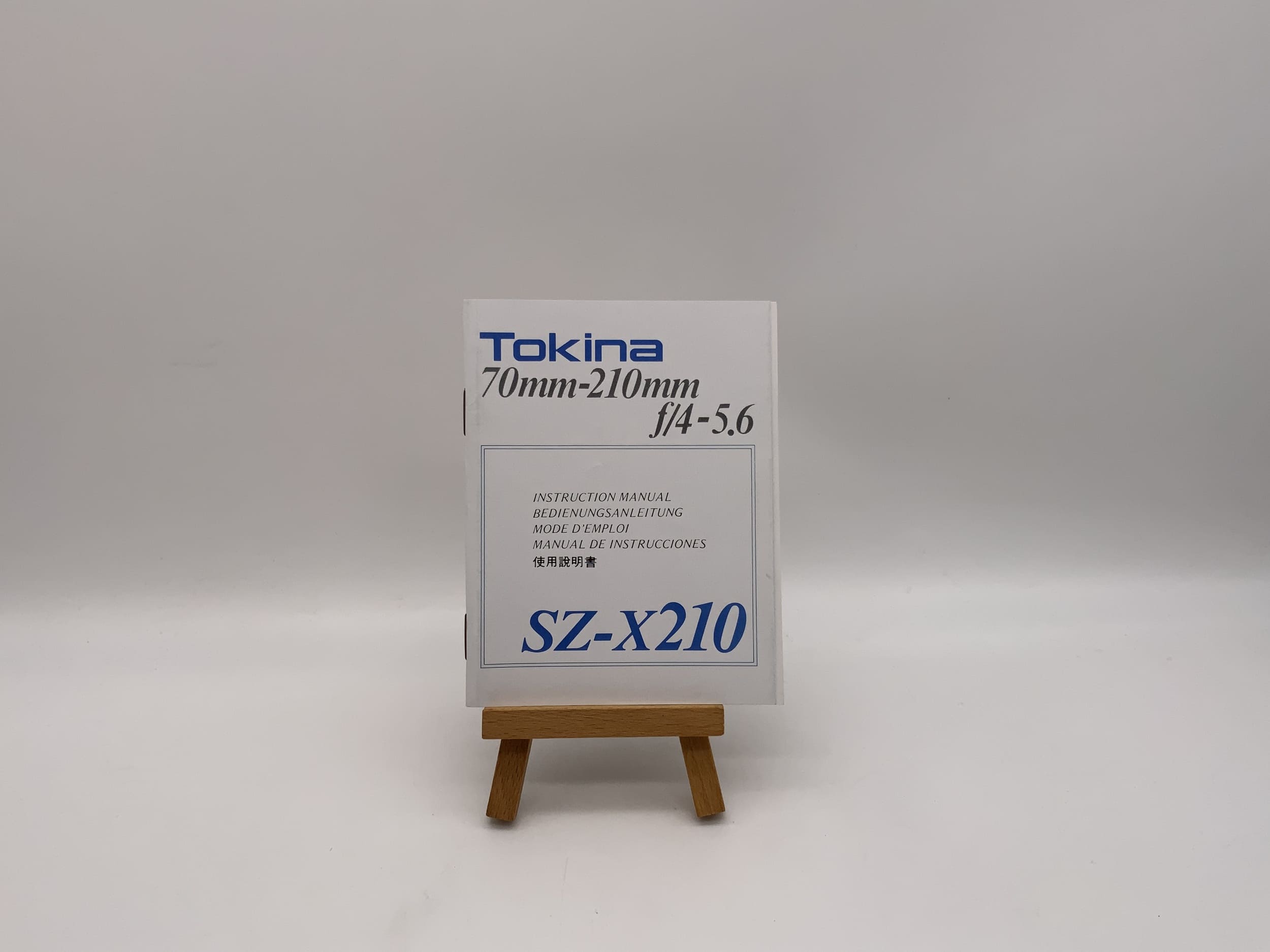 Manuel d'utilisation (allemand) de l'objectif Tokina SZ-X 210 70-210mm f/4-5.6